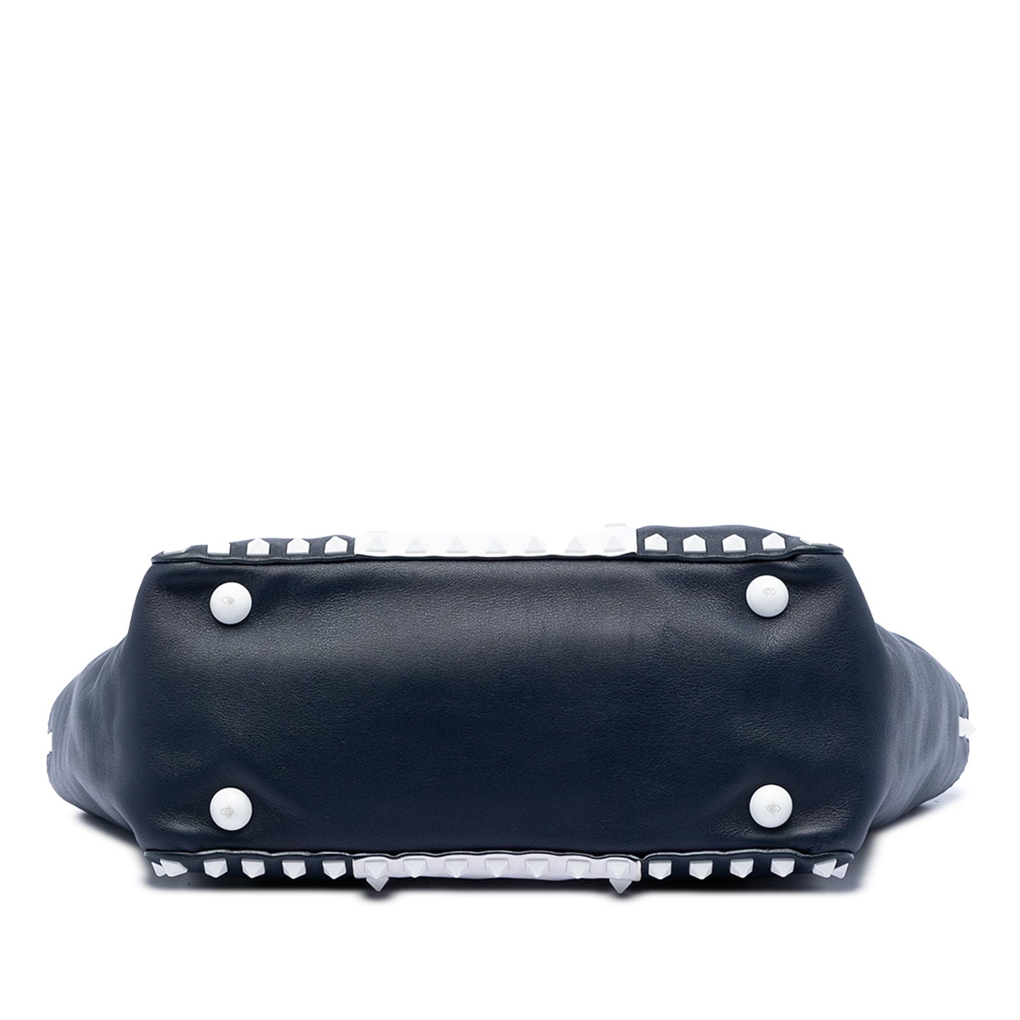 Valentino Small Bicolor Leather Rockstud Double Handle Tote