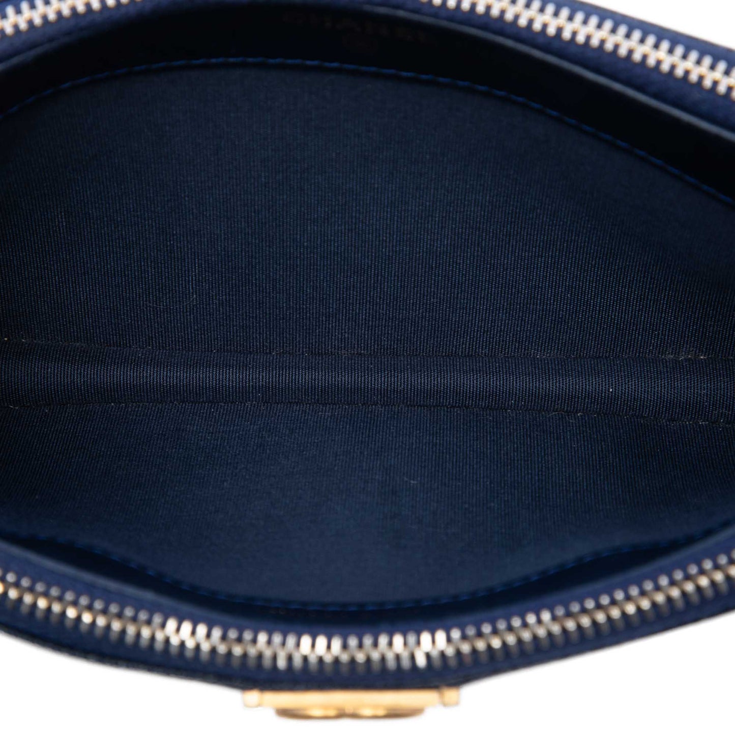 Chanel Quilted Caviar Boy Double Zip Wallet On Chain