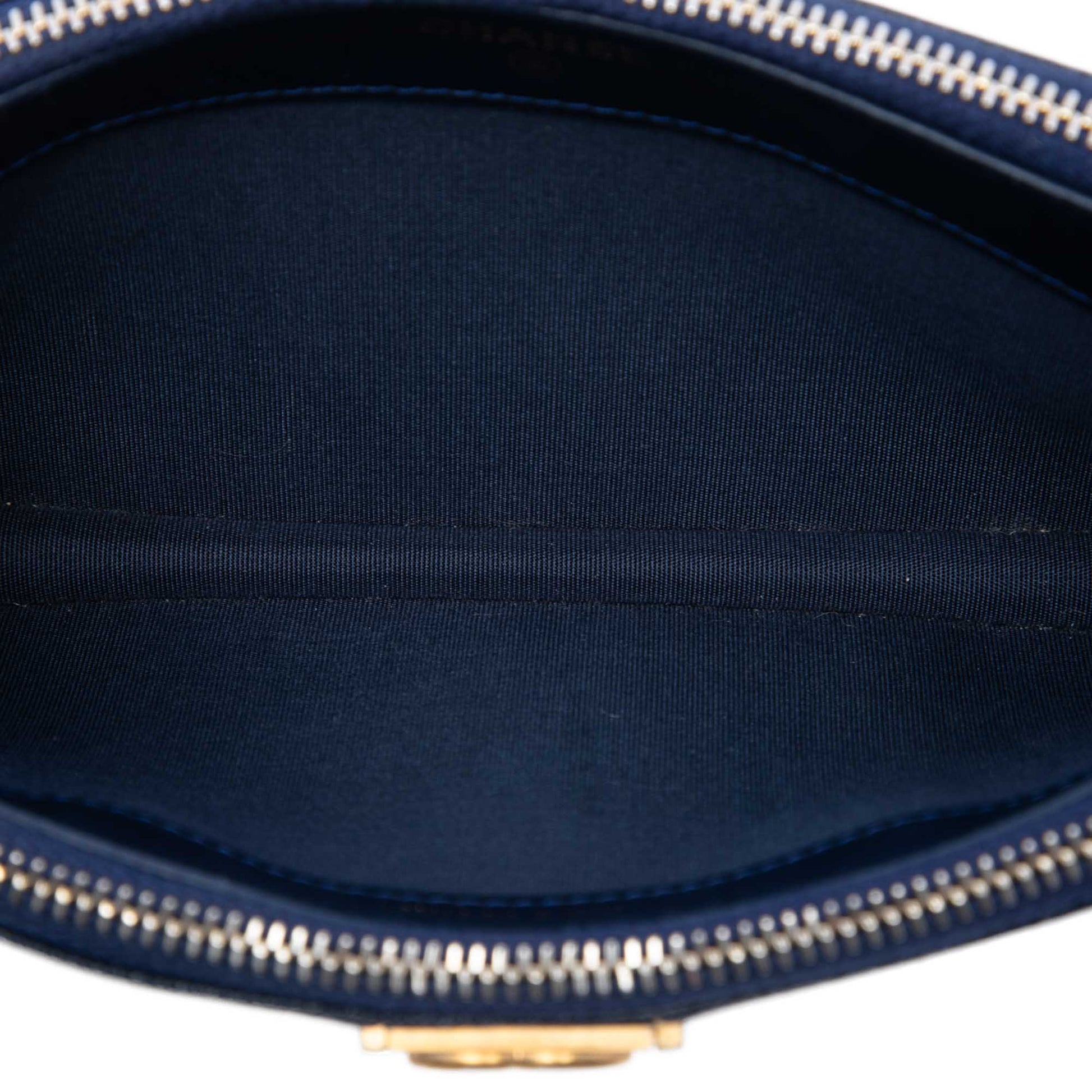 Chanel Quilted Caviar Boy Double Zip Wallet On Chain
