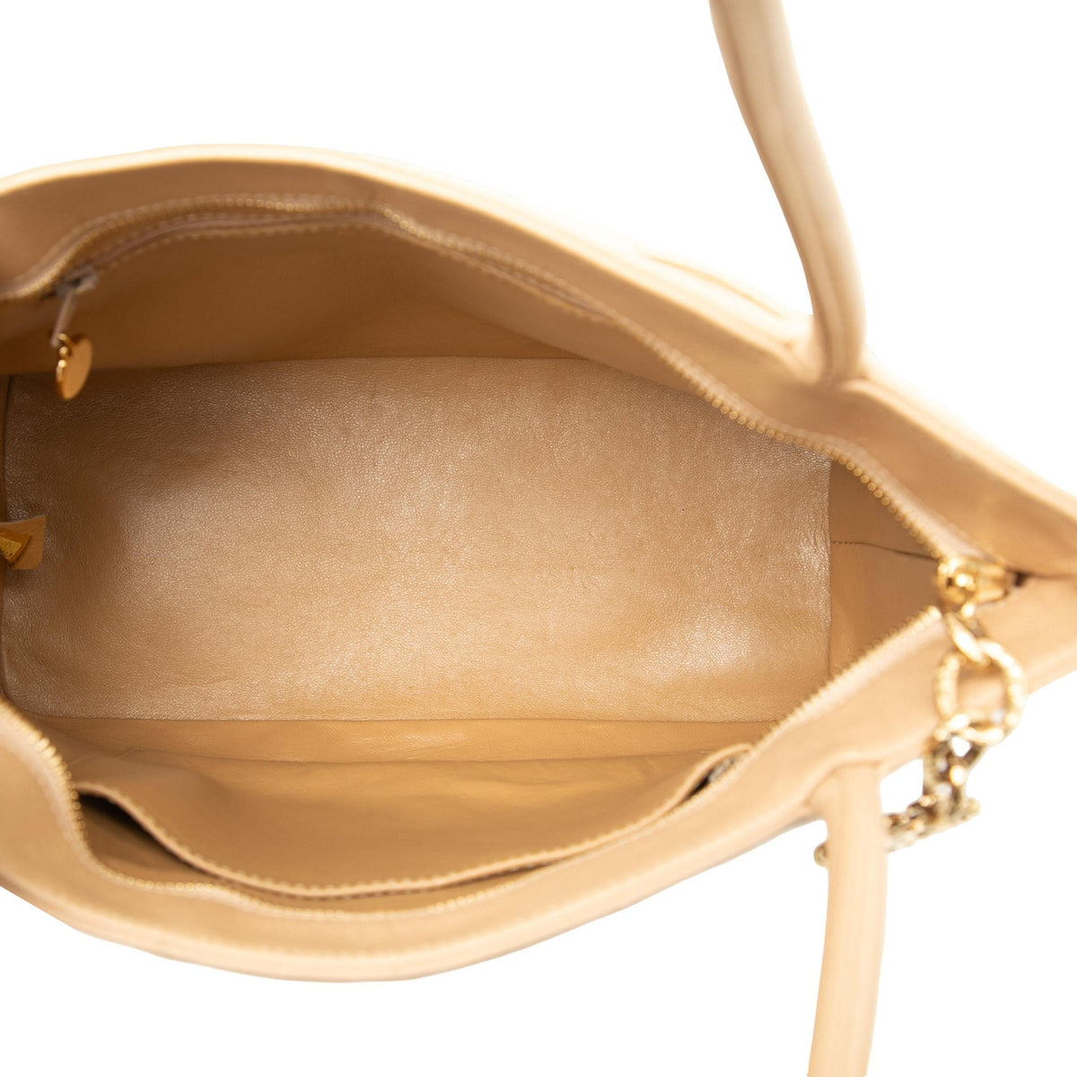 Chanel Caviar Medallion Tote — Beige