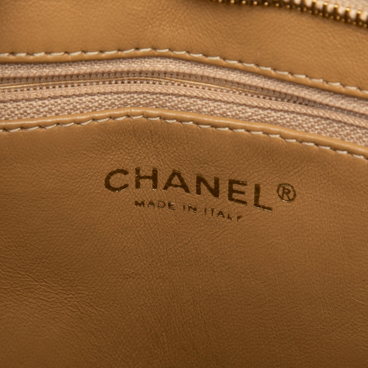 Chanel Caviar Medallion Tote — Beige