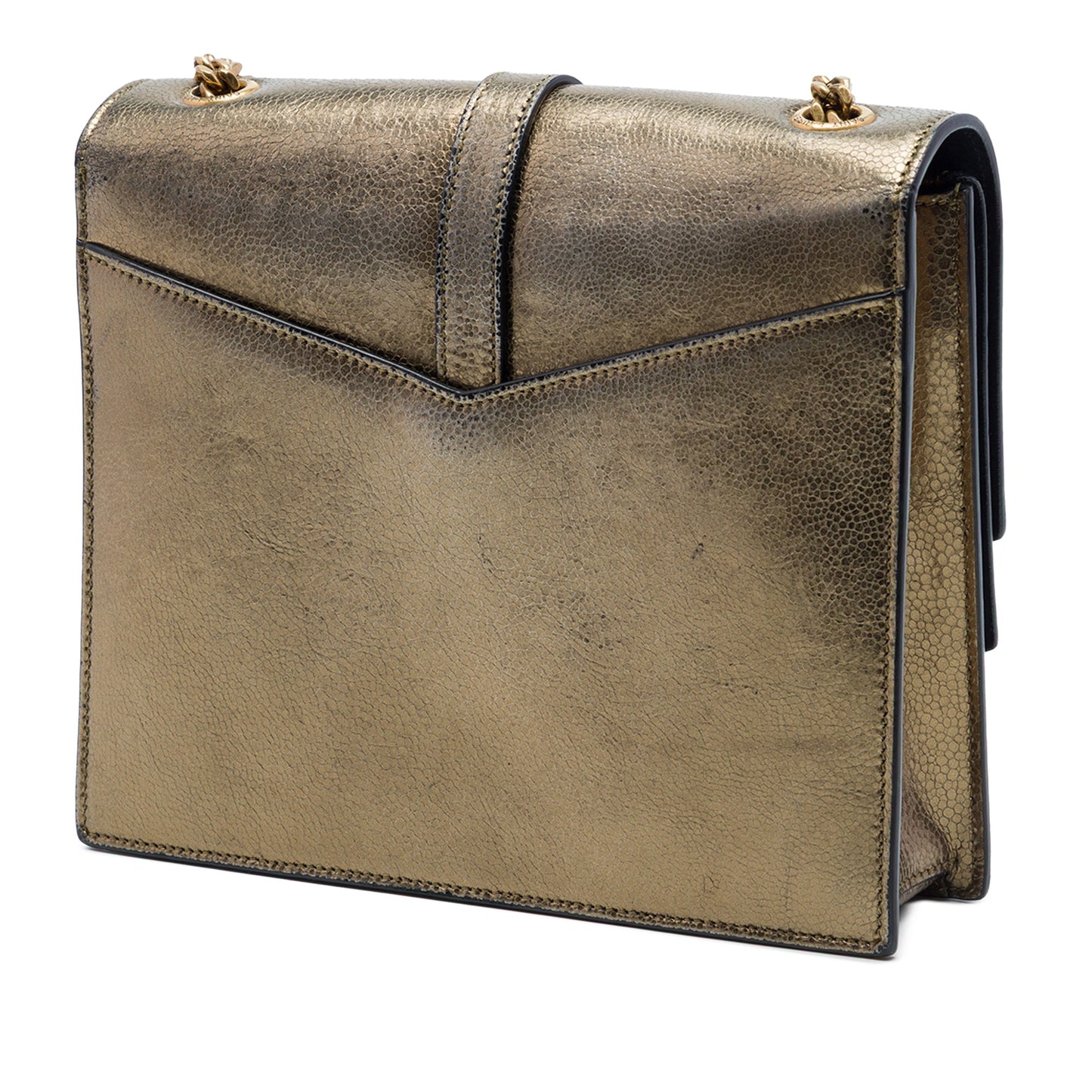 Saint Laurent Medium Metallic Leather Monogram Sulpice Crossbody