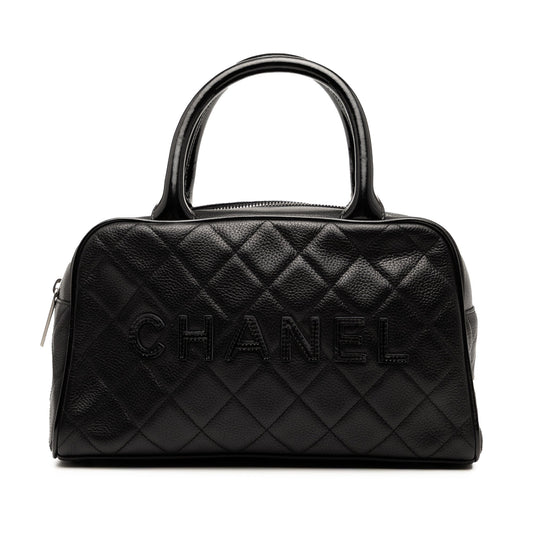 Chanel Quilted Calfskin Logo Bowler Bag