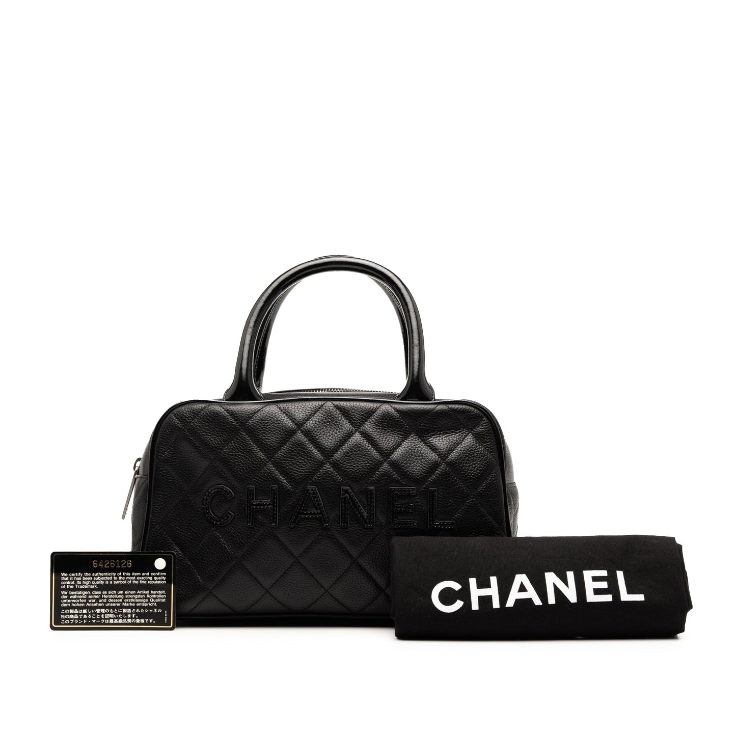 Chanel Quilted Calfskin Logo Bowler Bag