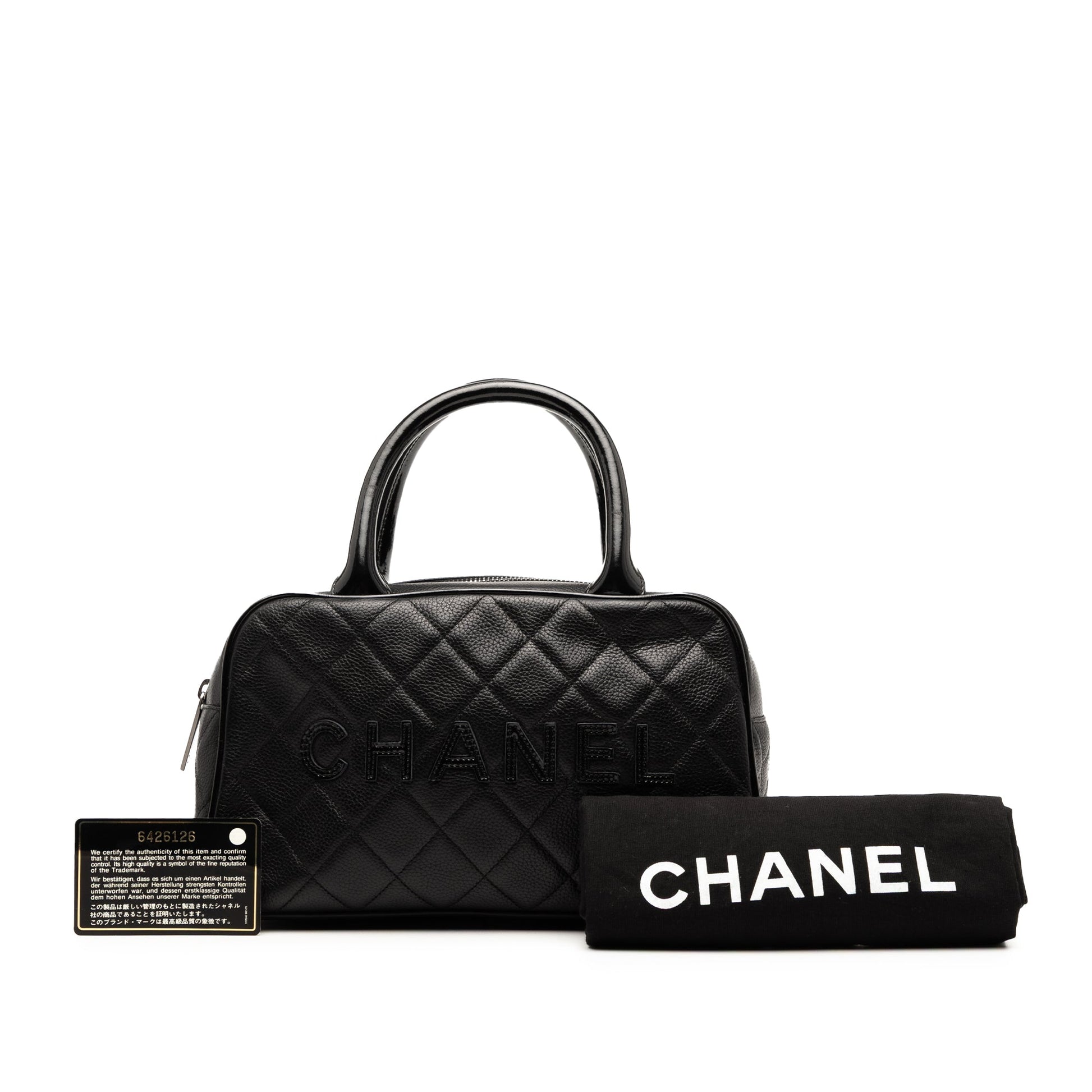 Chanel Quilted Calfskin Logo Bowler Bag