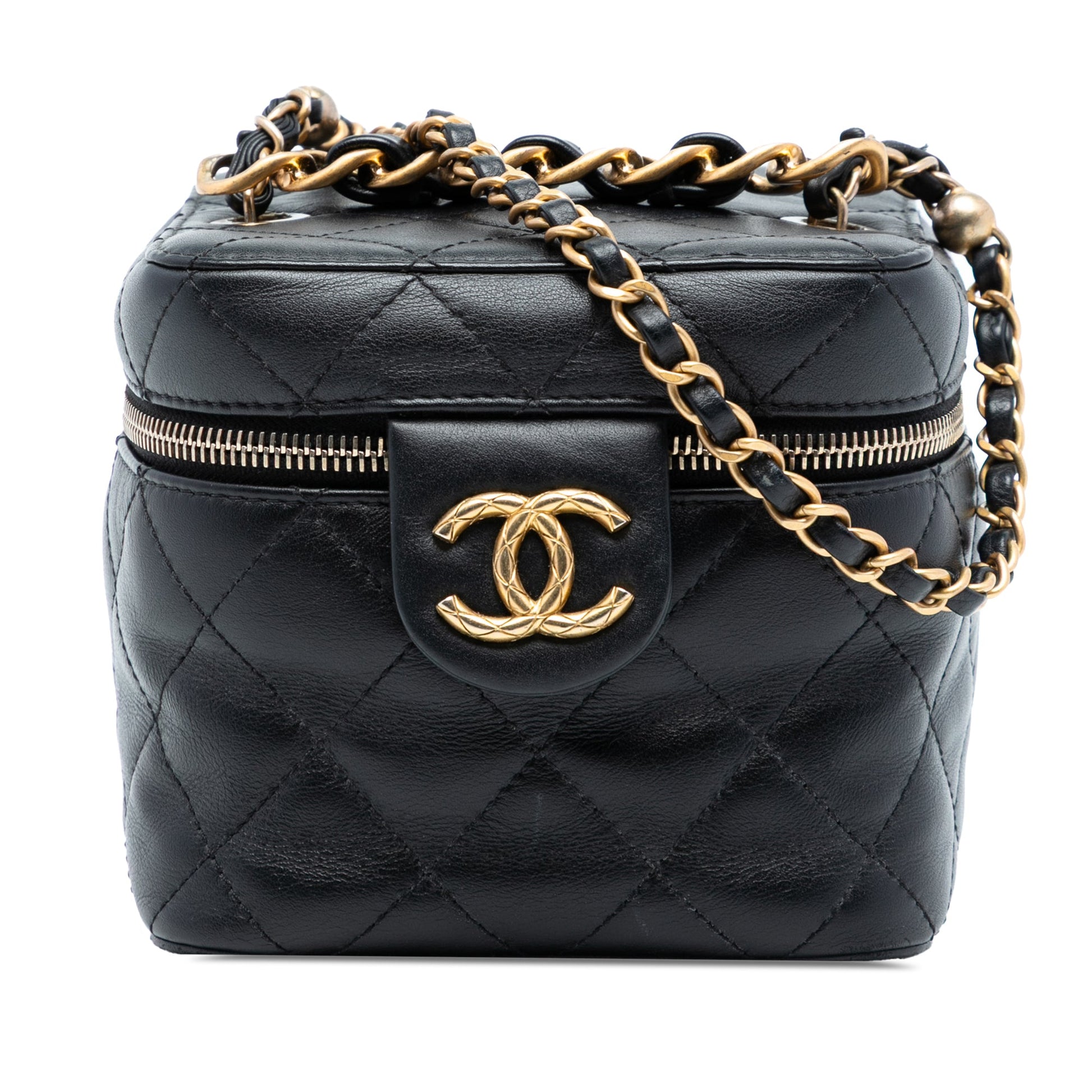 Chanel CC Quilted Calfskin Vanity Case with Chain