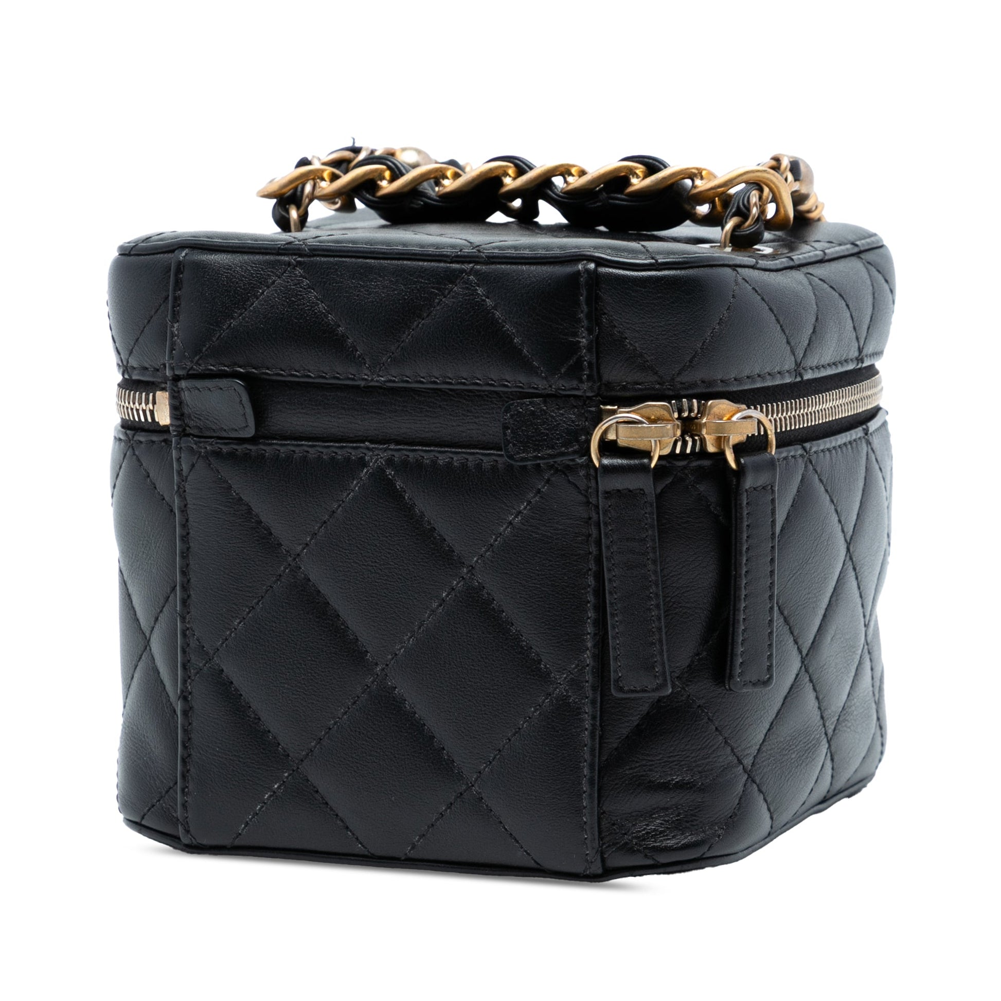 Chanel CC Quilted Calfskin Vanity Case with Chain