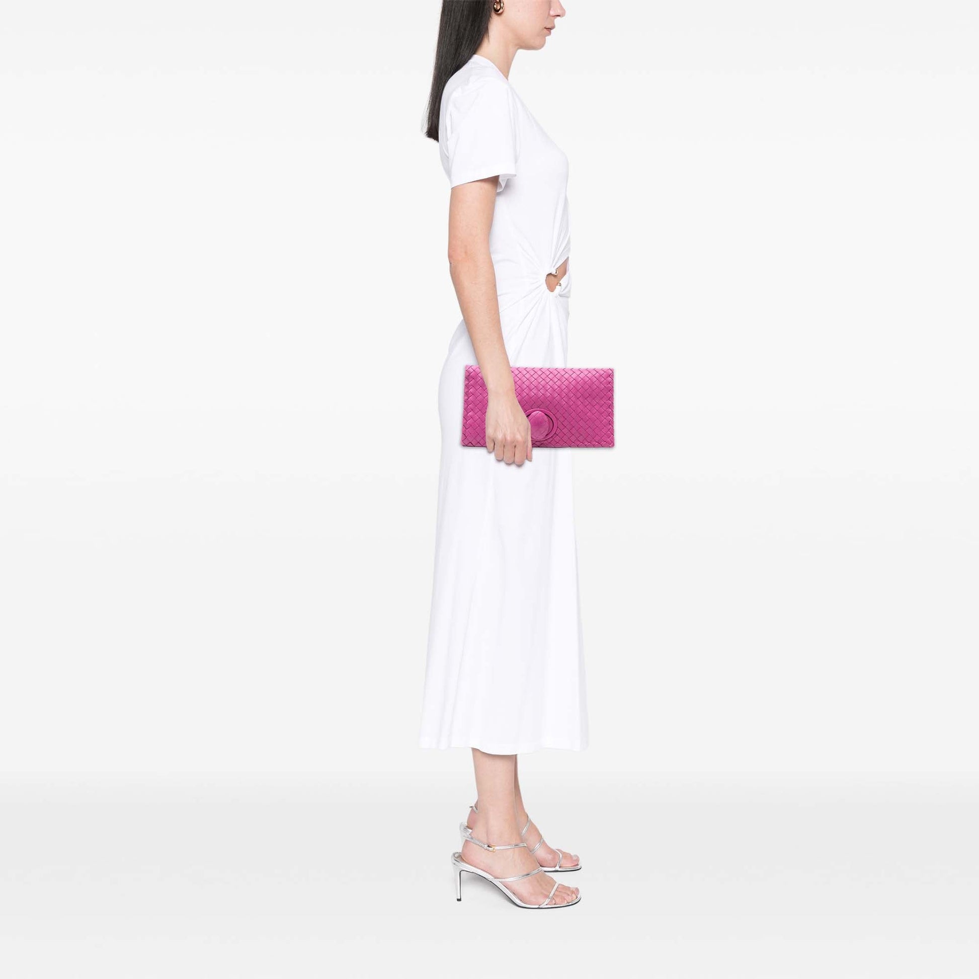Bottega Veneta Nappa Intrecciato Turn Lock Clutch