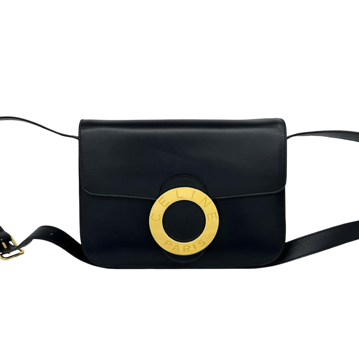 Celine Calfskin Circle Logo Crossbody