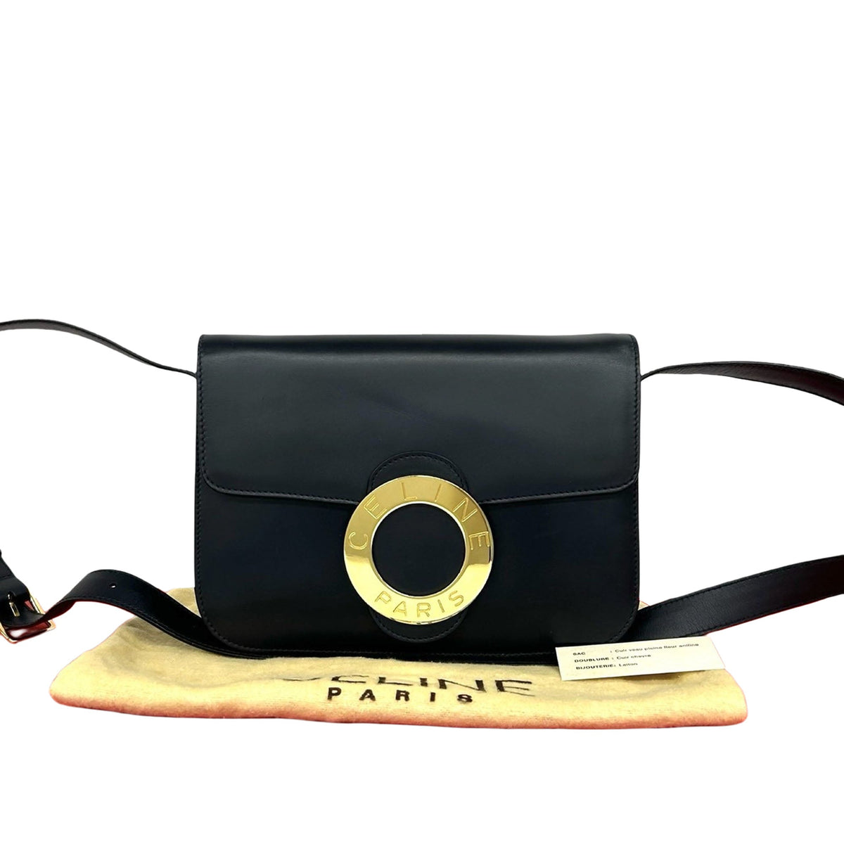 Celine Calfskin Circle Logo Crossbody