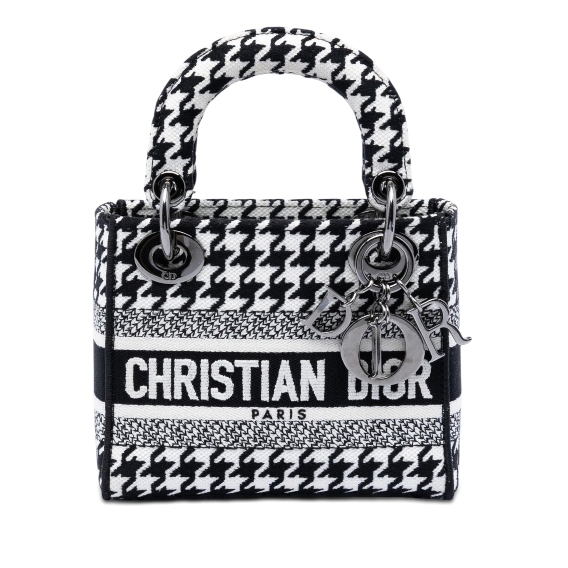 Dior Mini Embroidered Canvas Houndstooth Lady D Lite