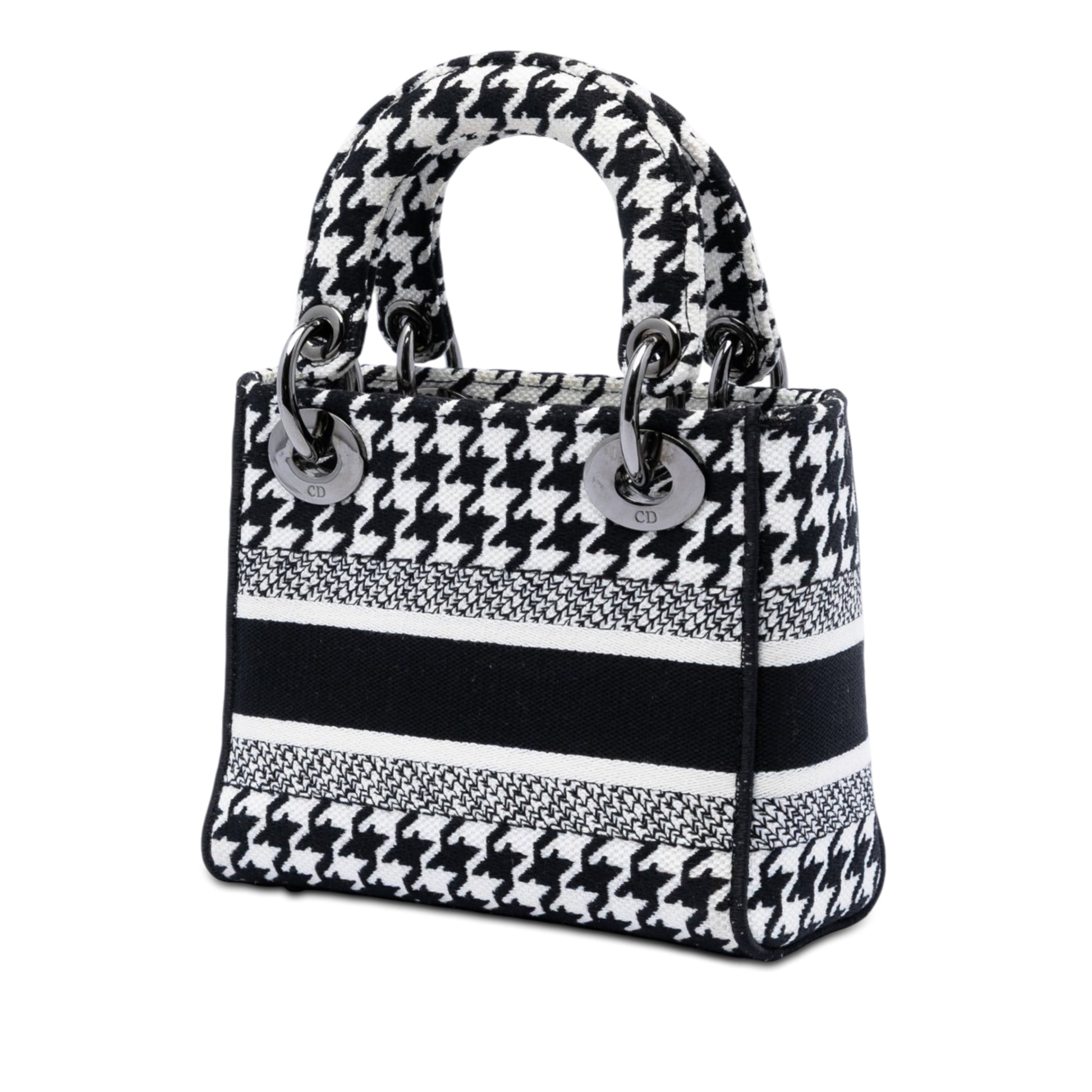 Dior Mini Embroidered Canvas Houndstooth Lady D Lite