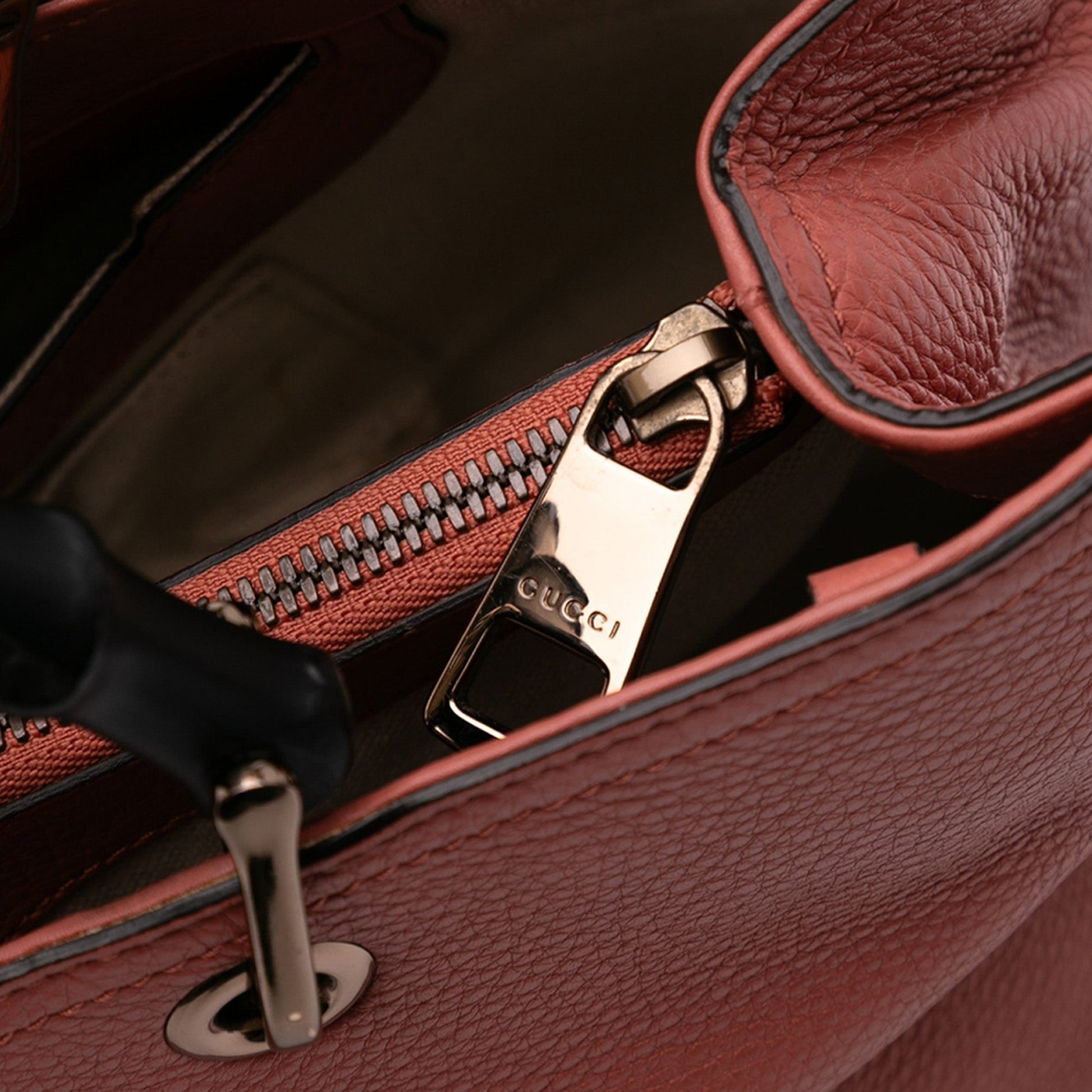 Gucci Medium Calfskin Bamboo Shopper Satchel