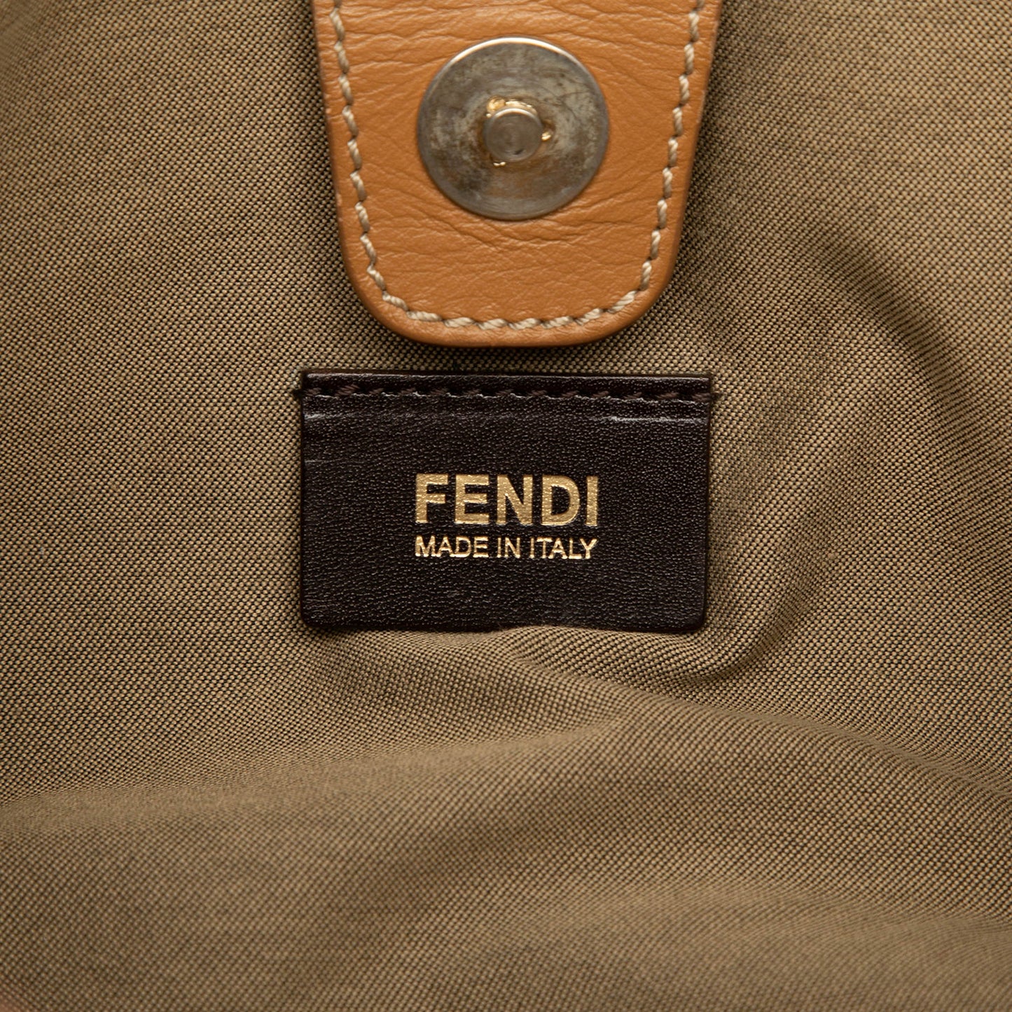 Fendi Zucchino Canvas Floral Shoulder Bag