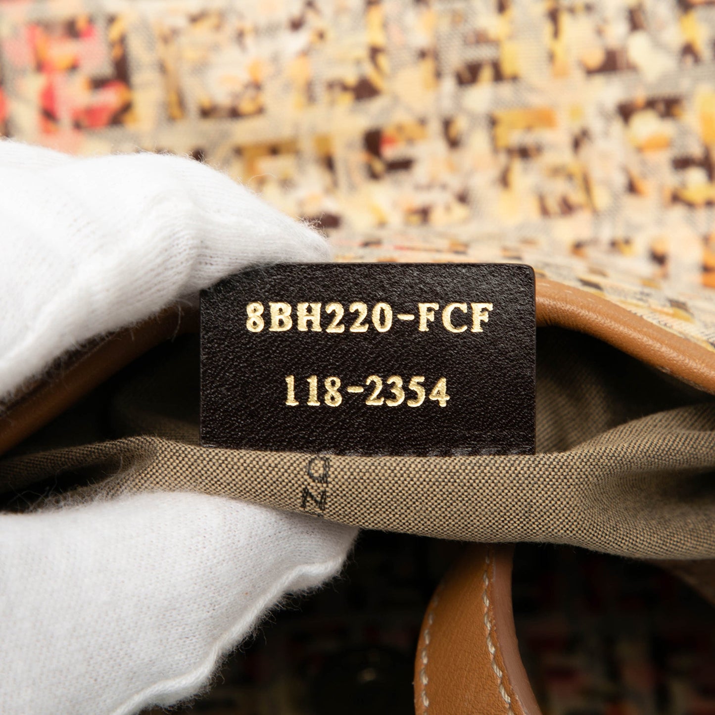 Fendi Zucchino Canvas Floral Shoulder Bag