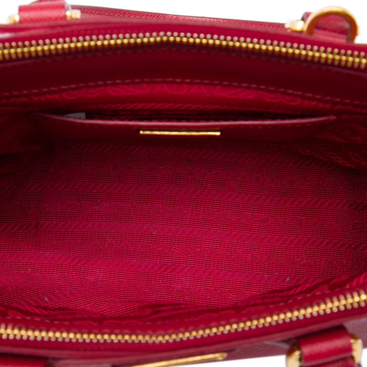 Prada Mini Saffiano Lux Galleria Double Zip Satchel
