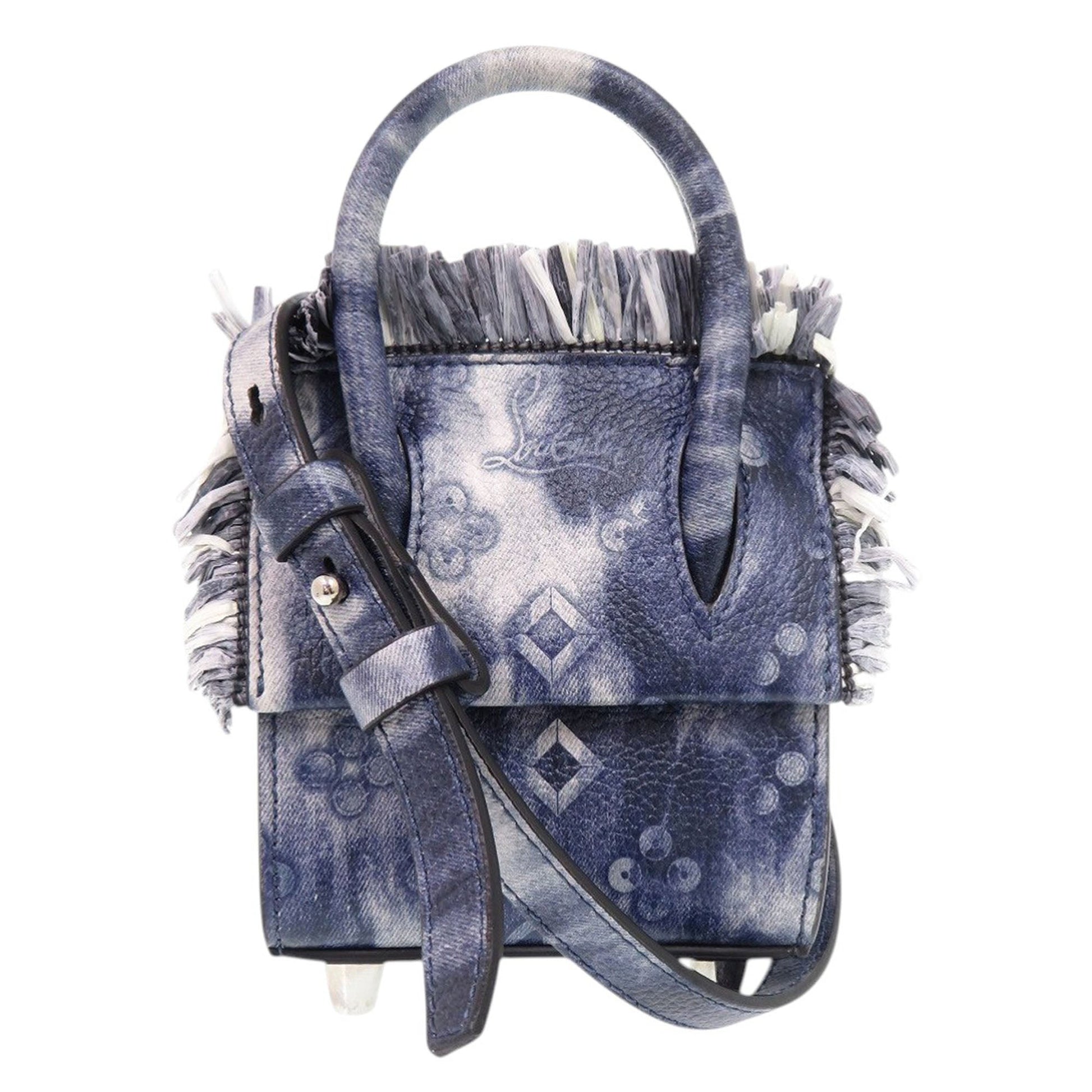 Christian Louboutin Nano Grained Calfskin Paloma Fringe Satchel