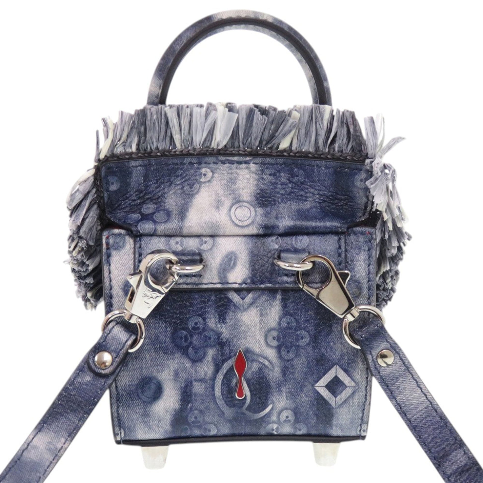 Christian Louboutin Nano Grained Calfskin Paloma Fringe Satchel
