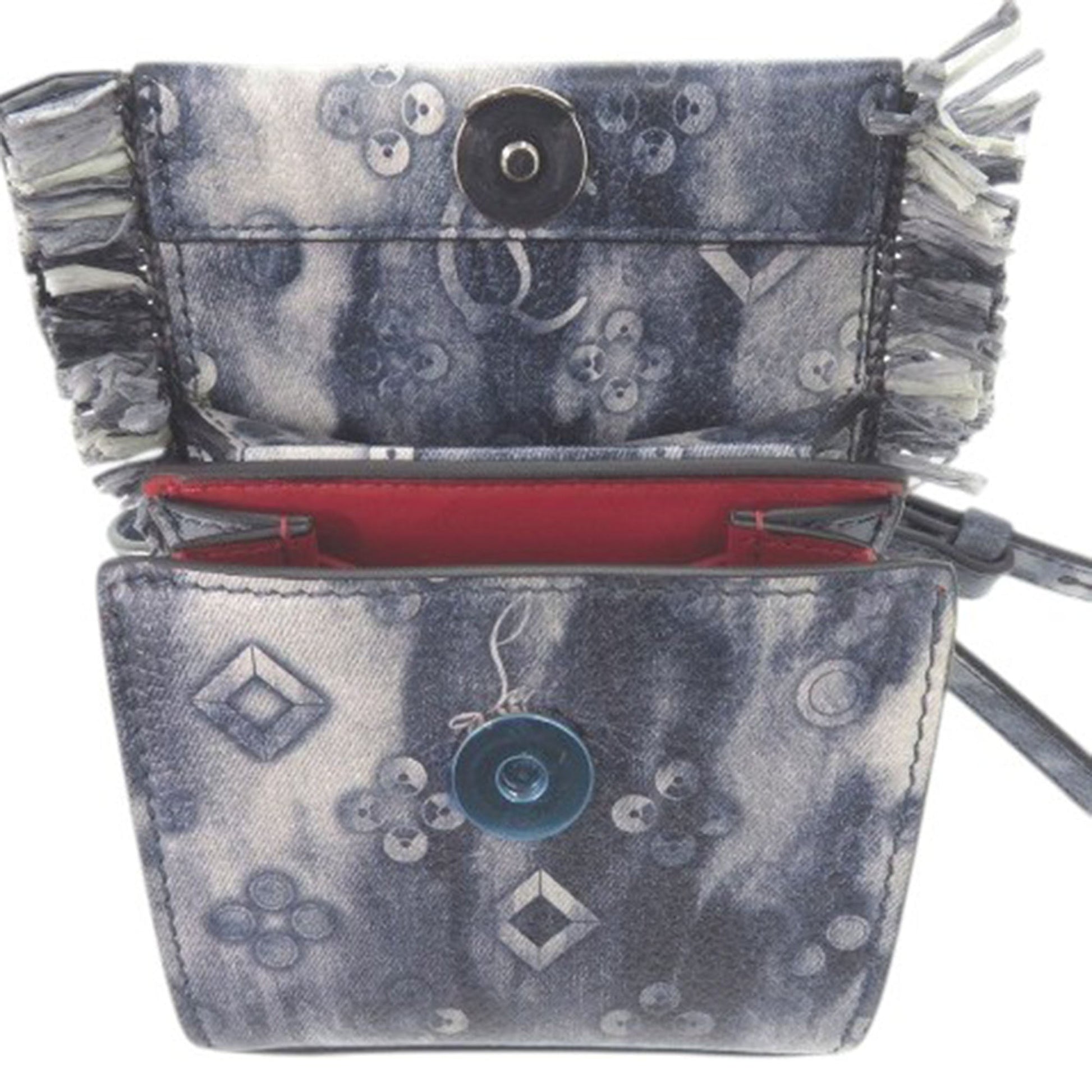 Christian Louboutin Nano Grained Calfskin Paloma Fringe Satchel