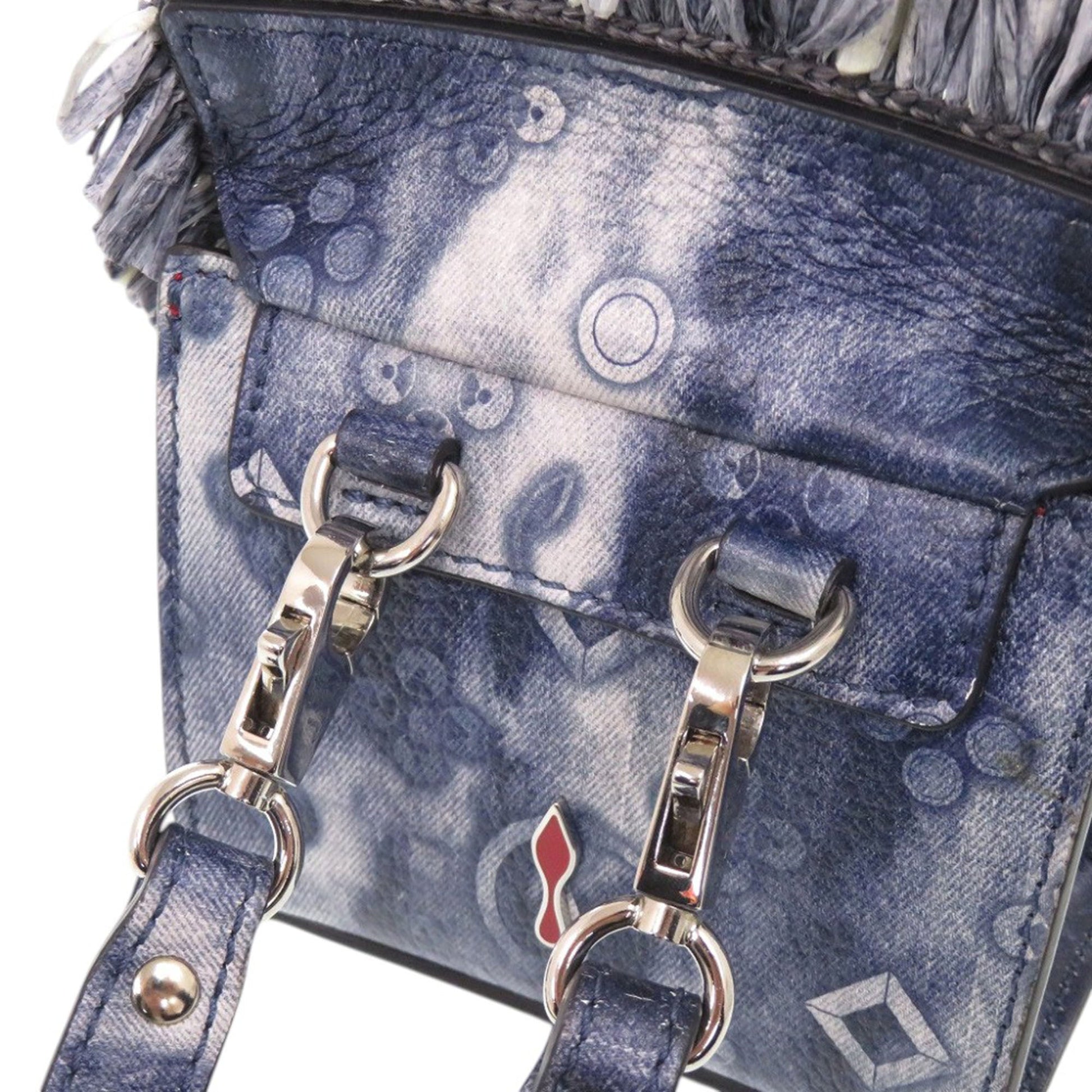 Christian Louboutin Nano Grained Calfskin Paloma Fringe Satchel