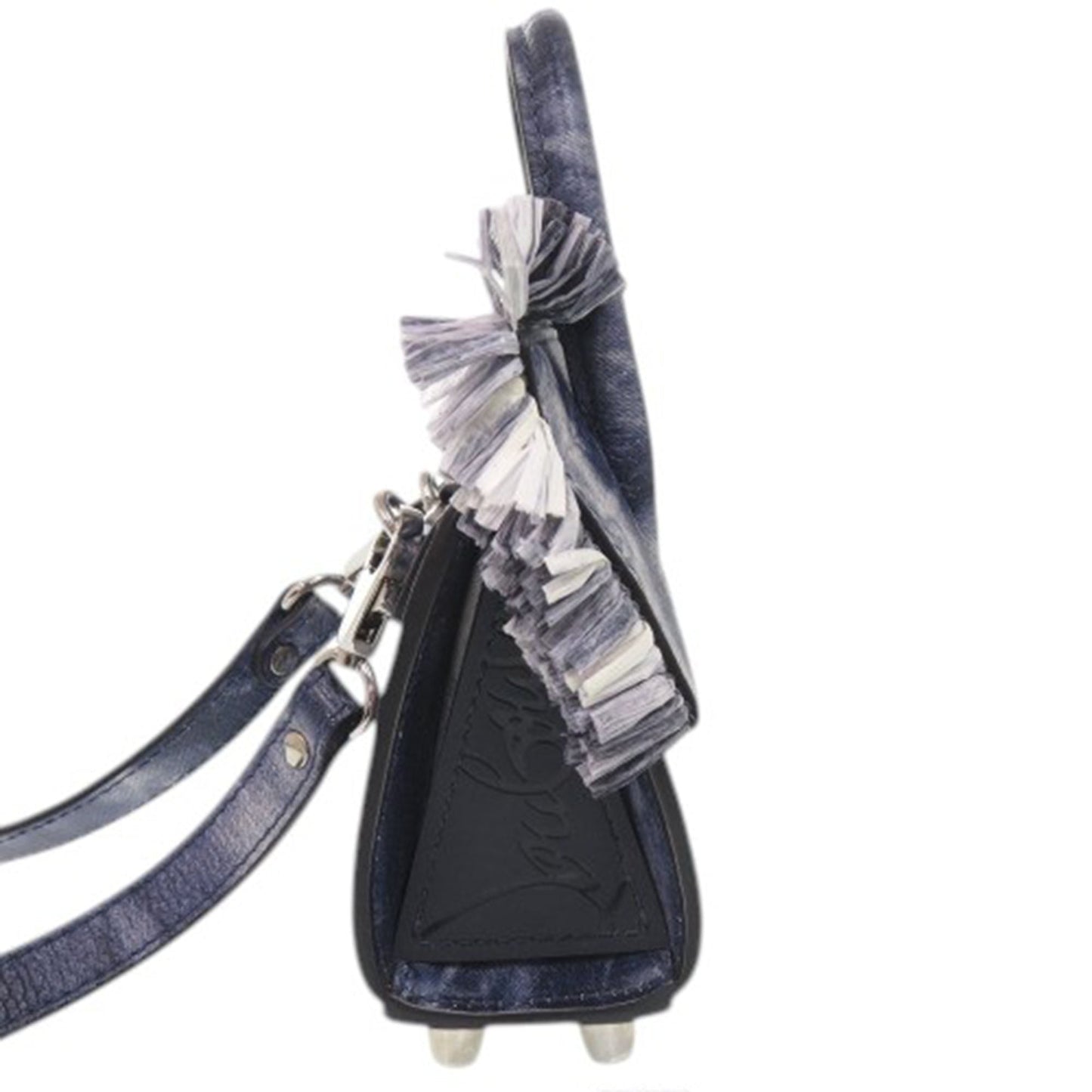 Christian Louboutin Nano Grained Calfskin Paloma Fringe Satchel
