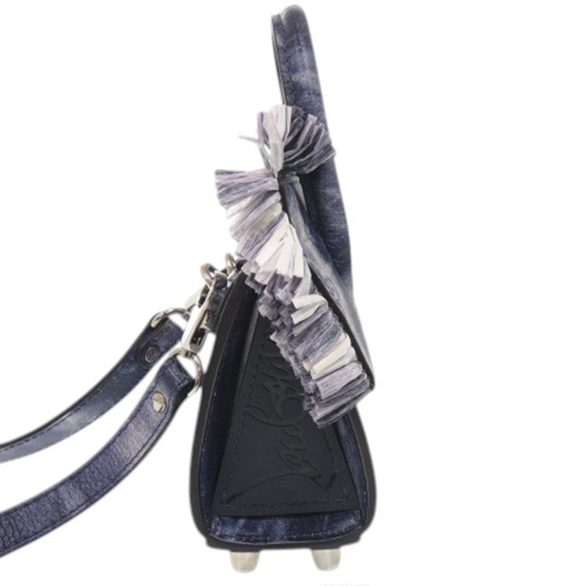 Christian Louboutin Nano Grained Calfskin Paloma Fringe Satchel