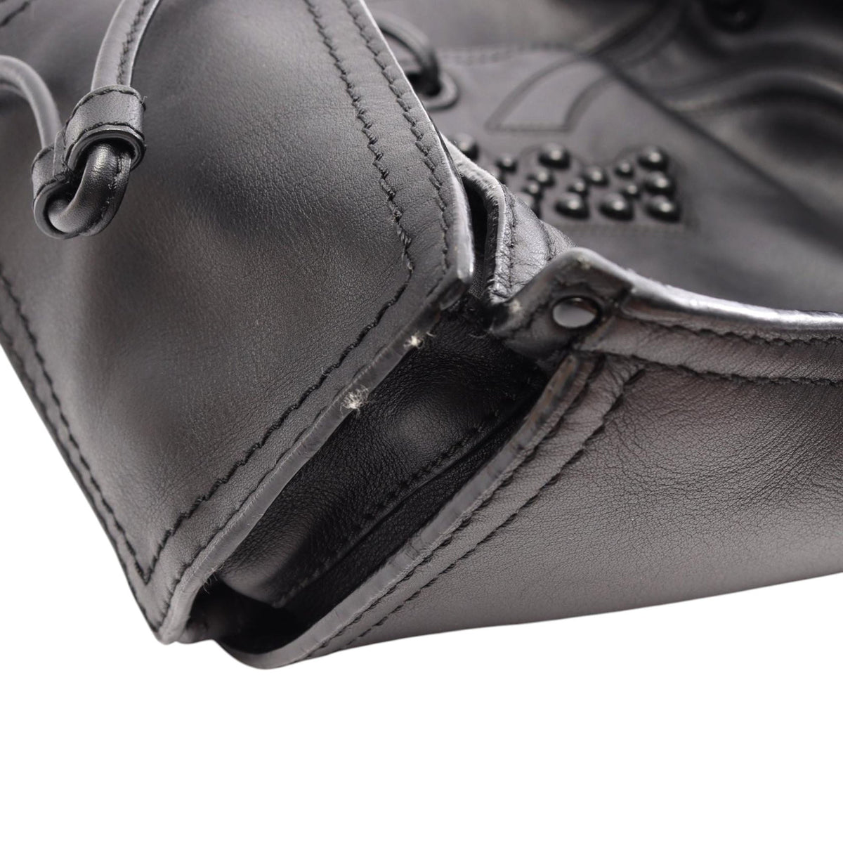 LOEWE Studded Leather Crown Tote — Black