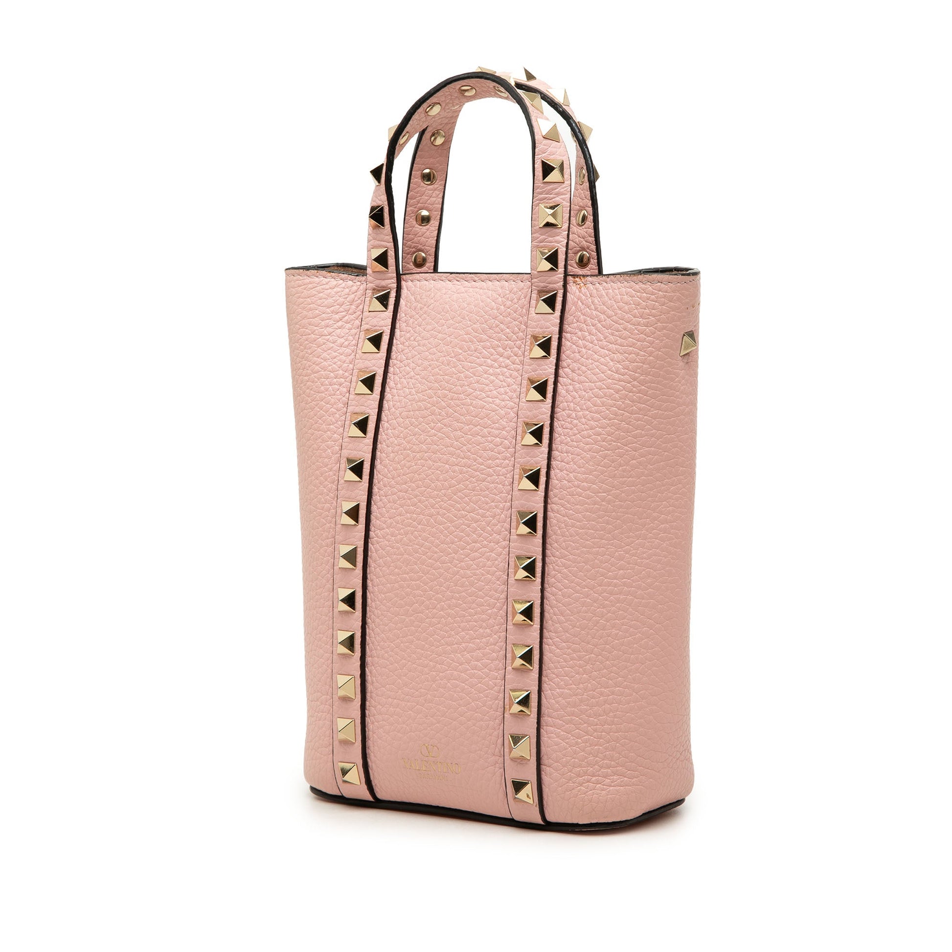 Valentino Pebbled Calfskin Rockstud Chain Tote