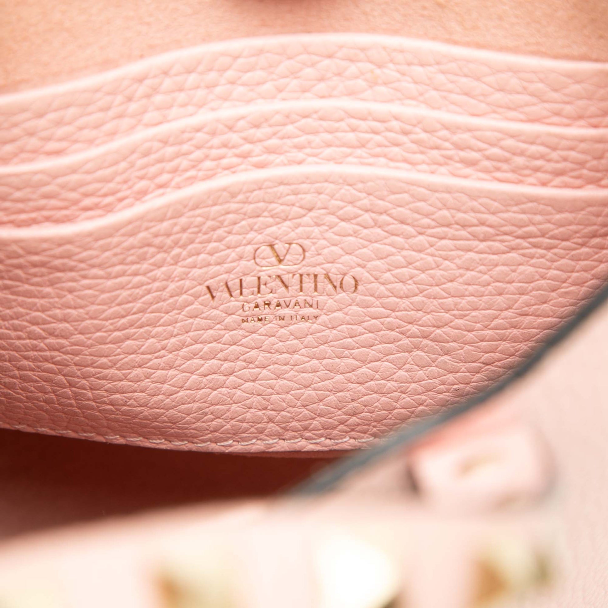 Valentino Pebbled Calfskin Rockstud Chain Tote