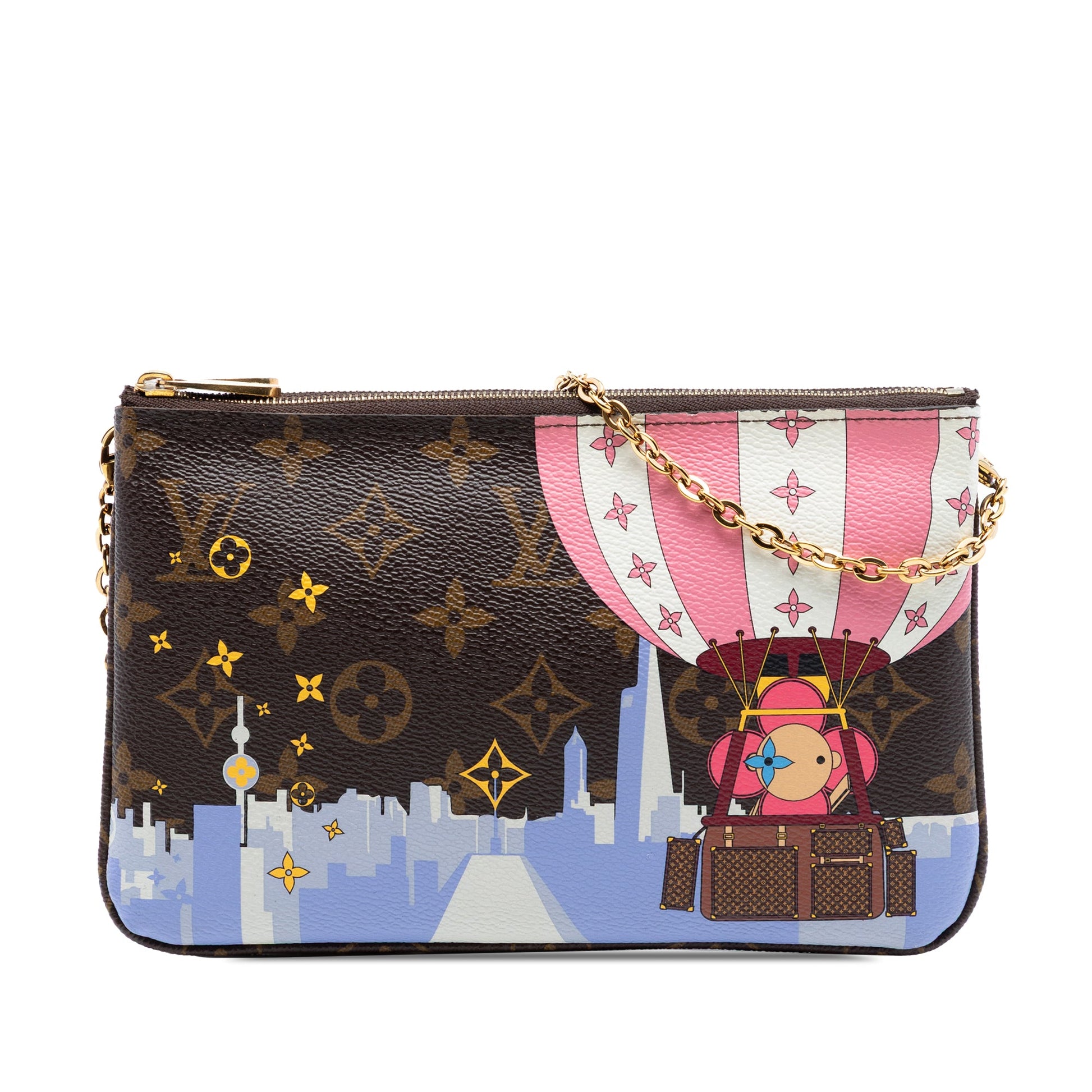 Louis Vuitton Monogram Illustre Vivienne Shanghai Double Zip Pochette