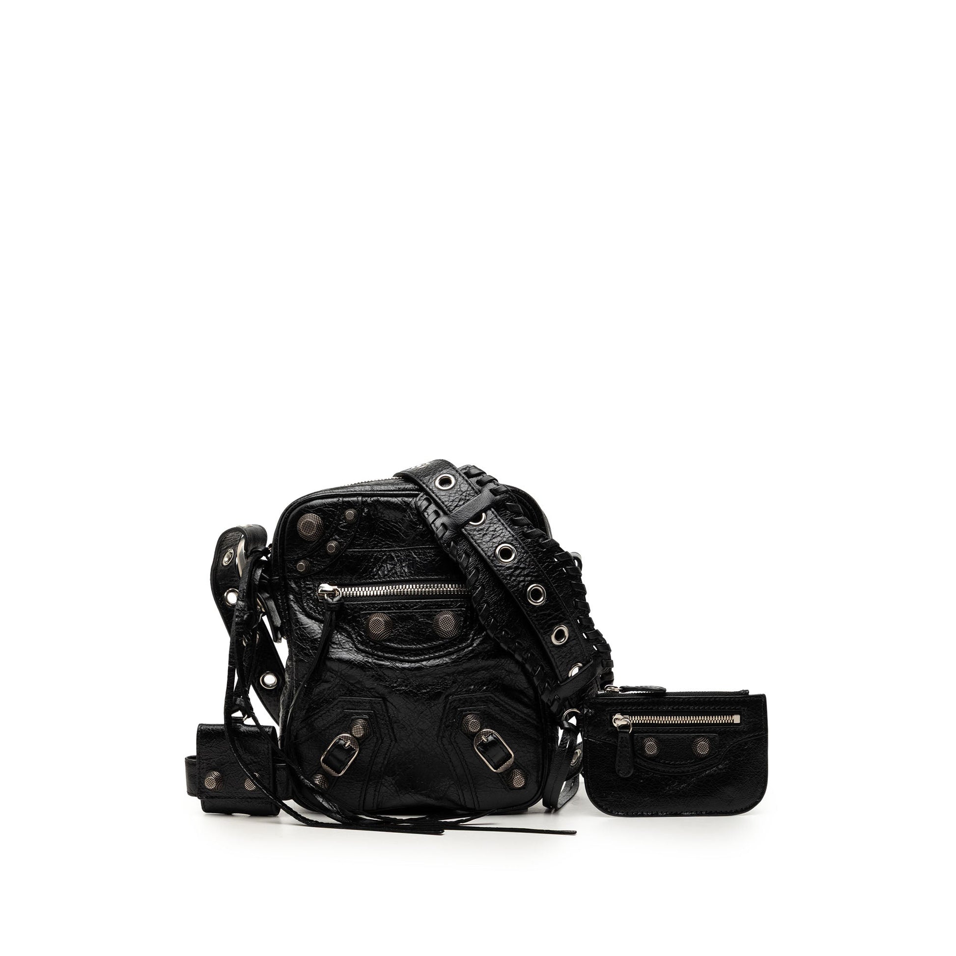 Balenciaga Lambskin Motocross Le Cagole Messenger Bag