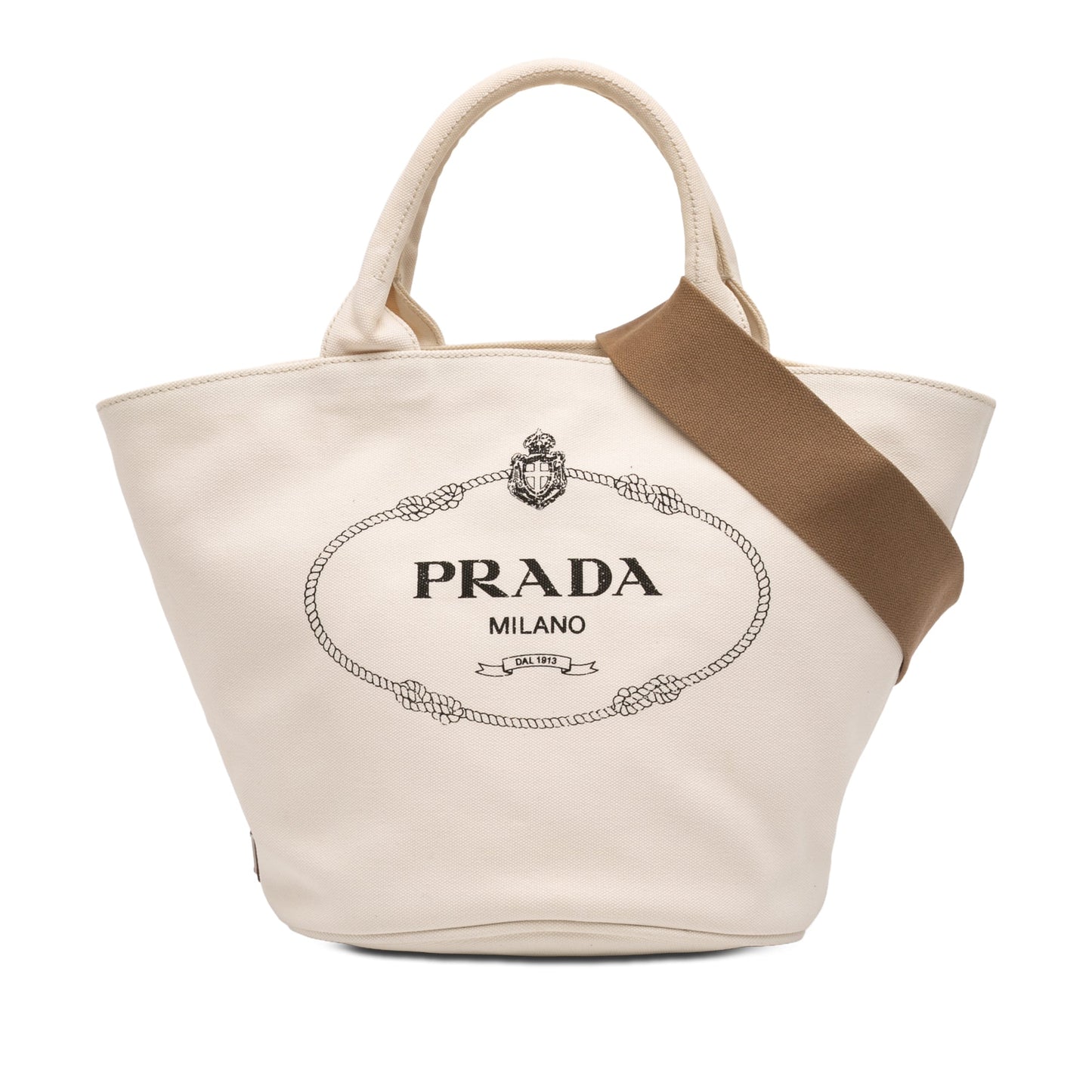 Prada Small Canvas Canapa Shopping Tote