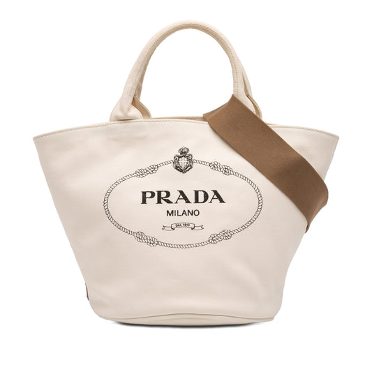 Prada Small Canvas Canapa Shopping Tote