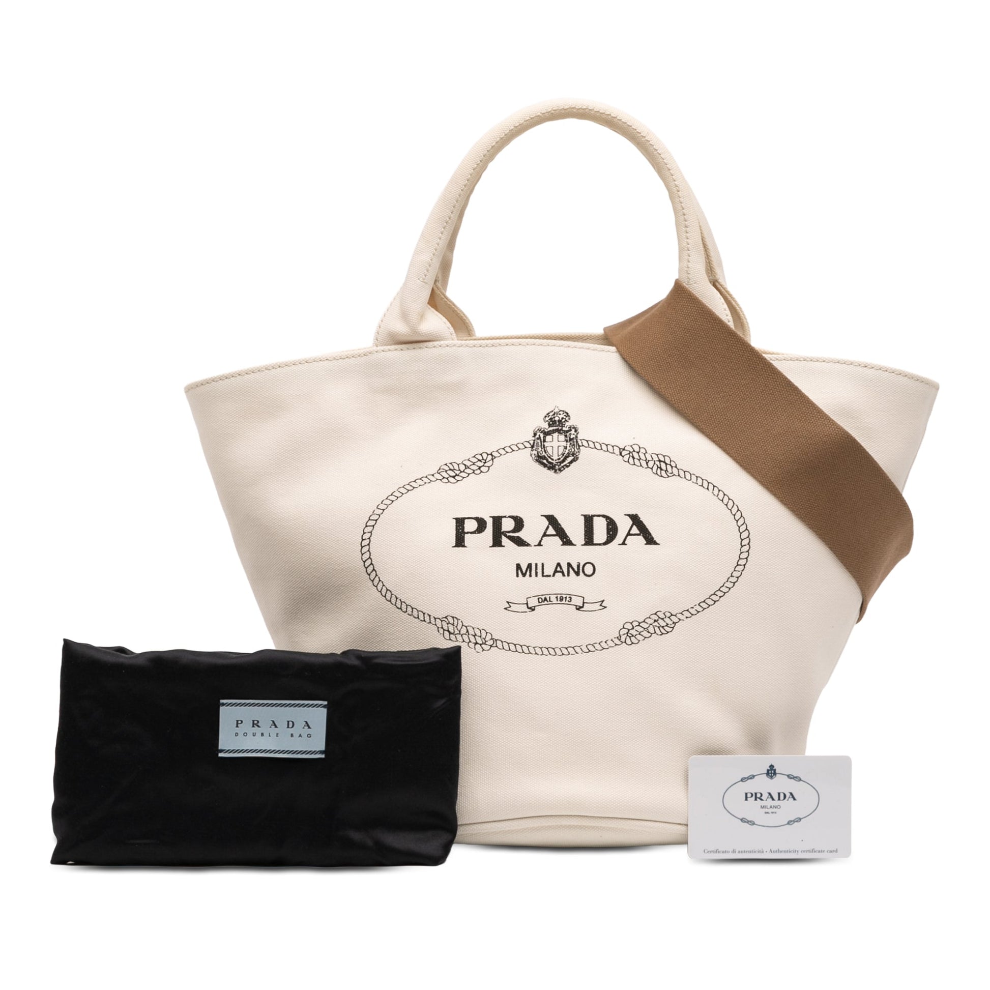 Prada Small Canvas Canapa Shopping Tote