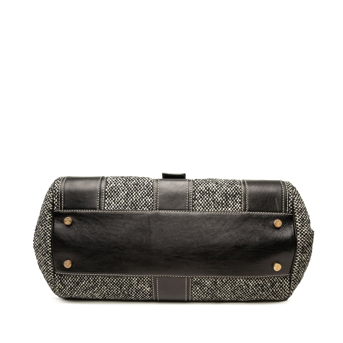 Celine Tweed and Leather Ella Frame Handbag