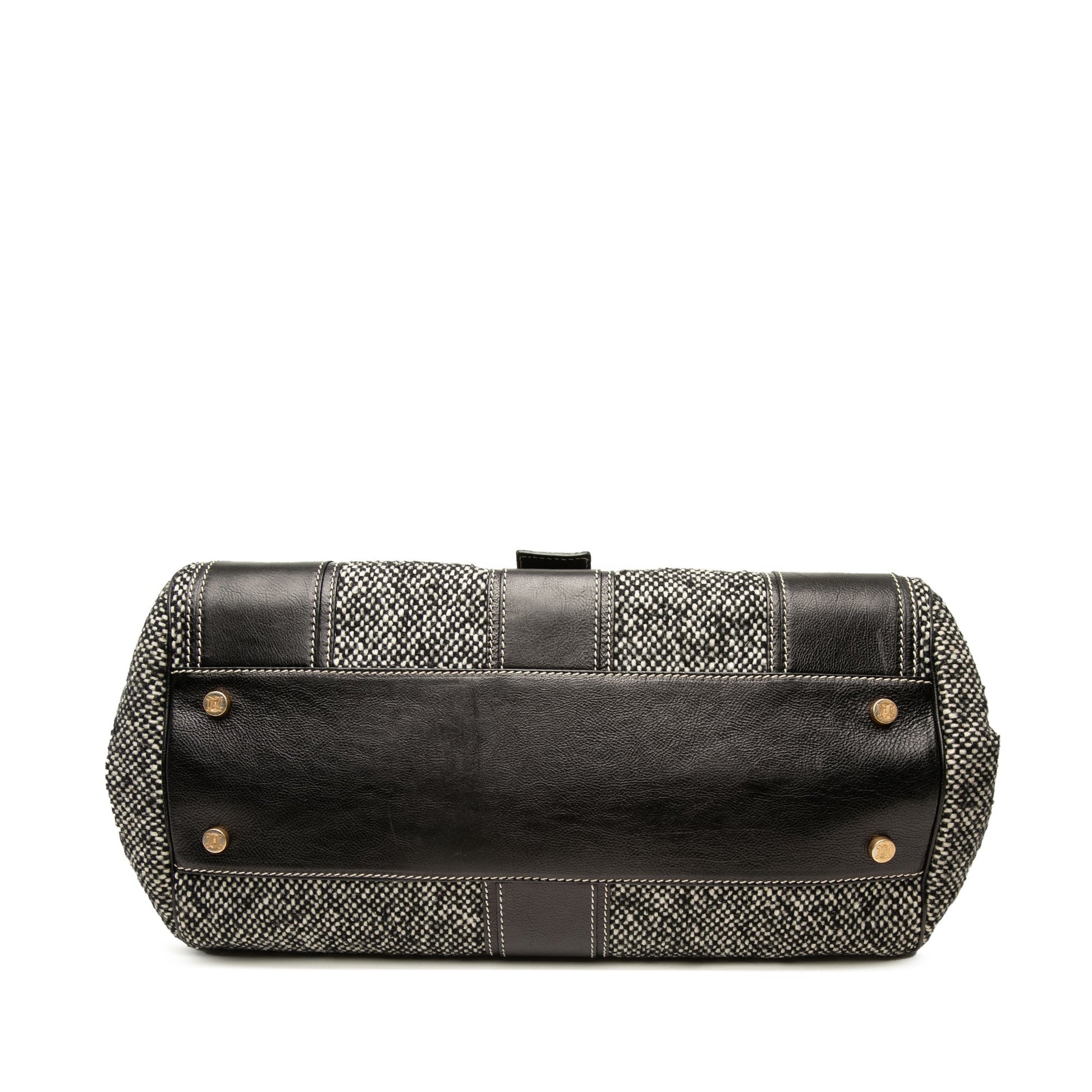 Celine Tweed and Leather Ella Frame Handbag