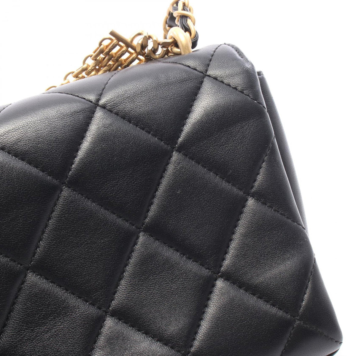 Chanel Small Quilted Lambskin Chain is More Flap — Black