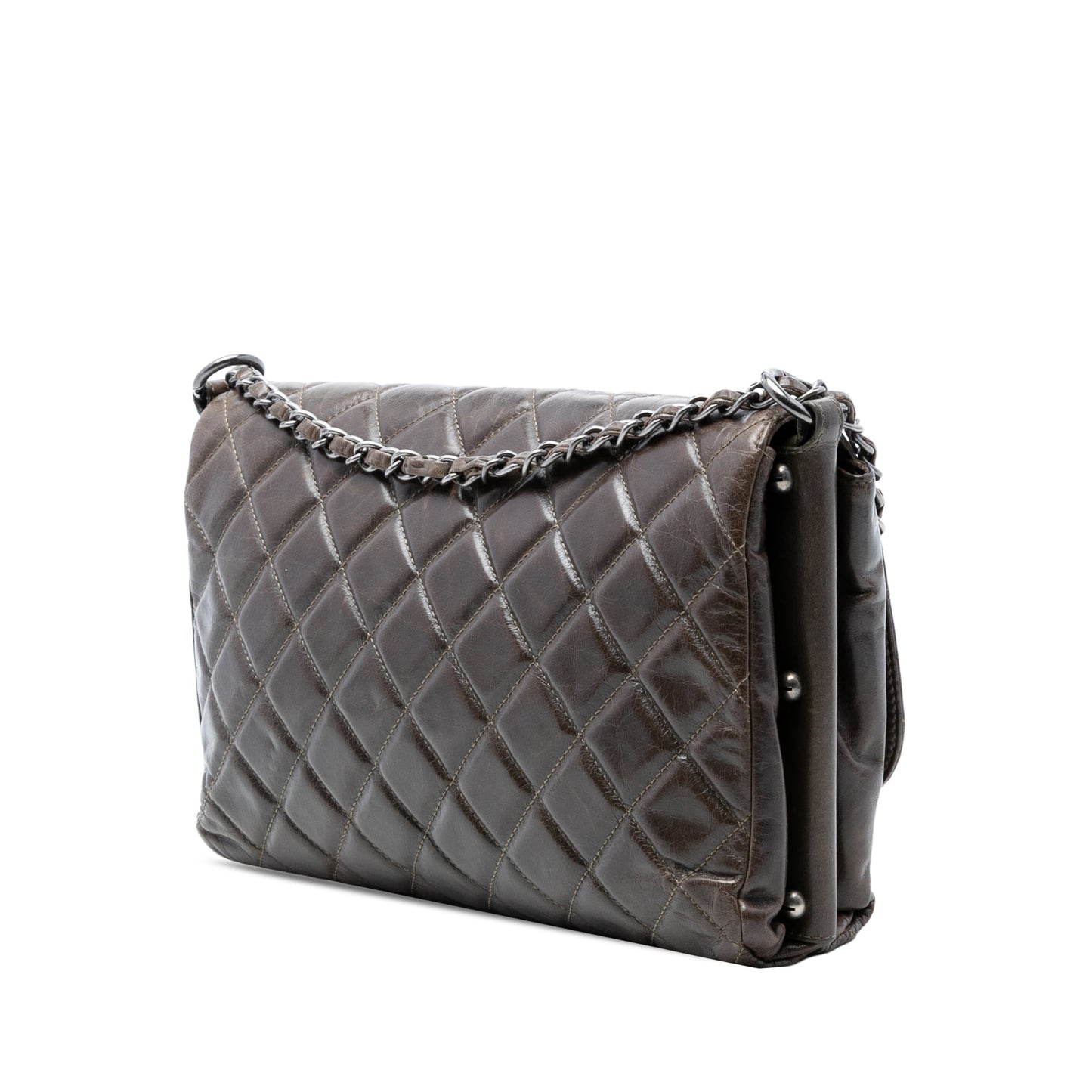 Quilted Glazed Calfskin Soft Boy Flap