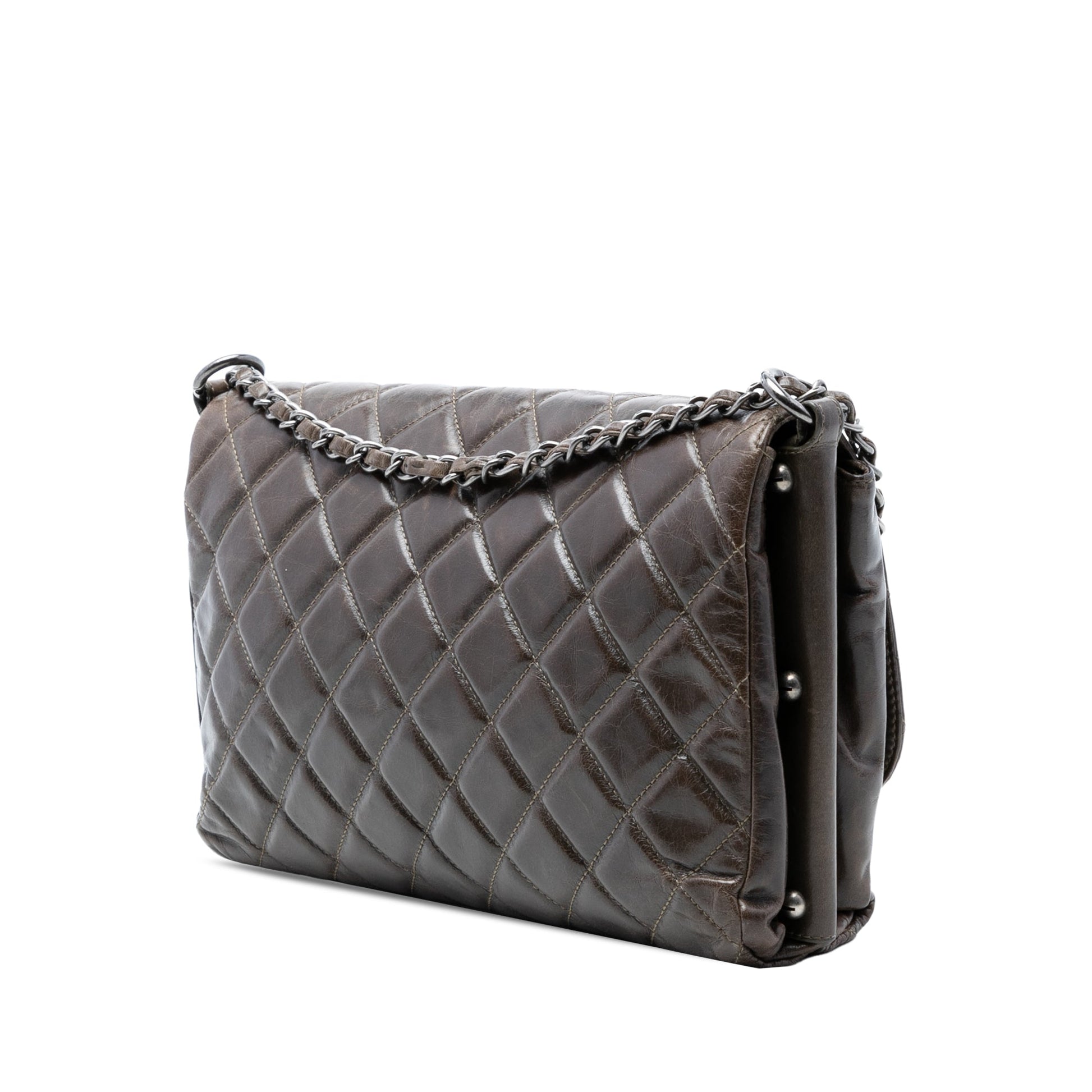 Quilted Glazed Calfskin Soft Boy Flap