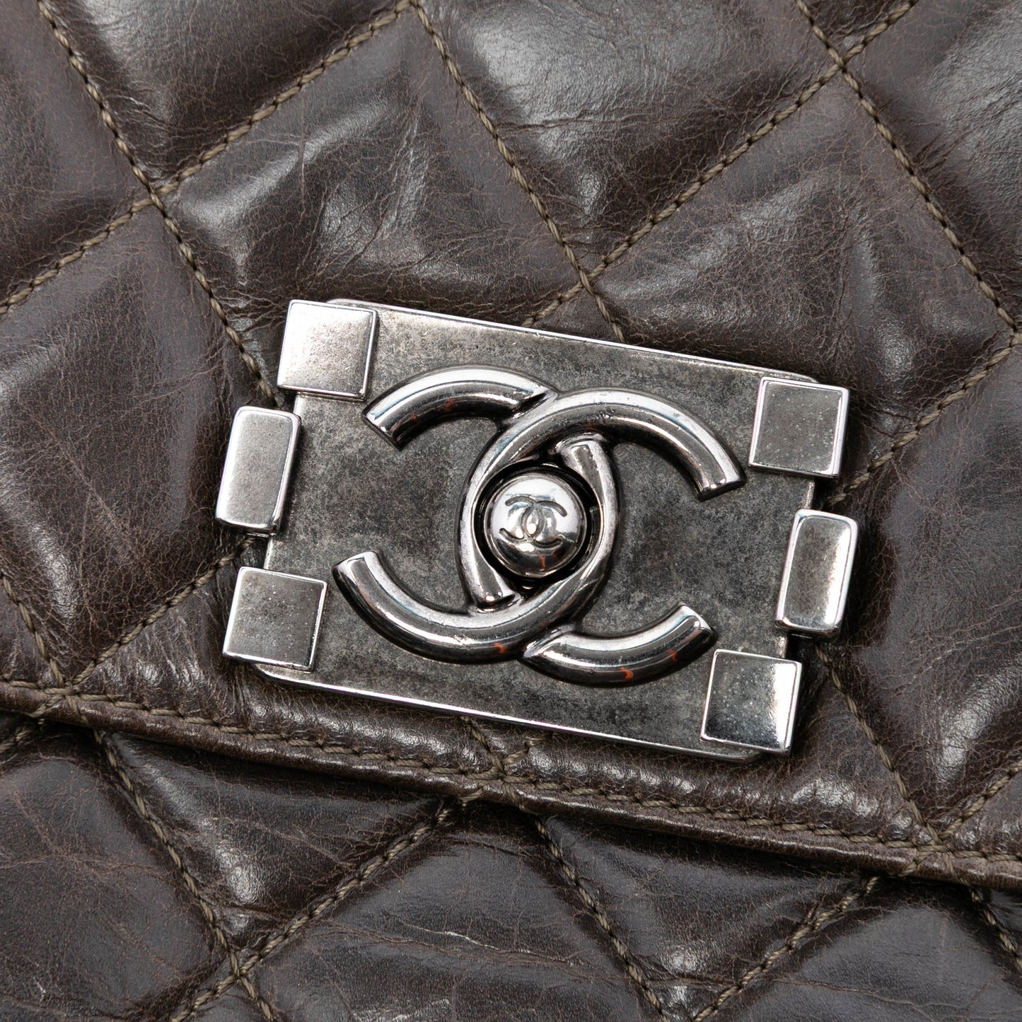 Quilted Glazed Calfskin Soft Boy Flap