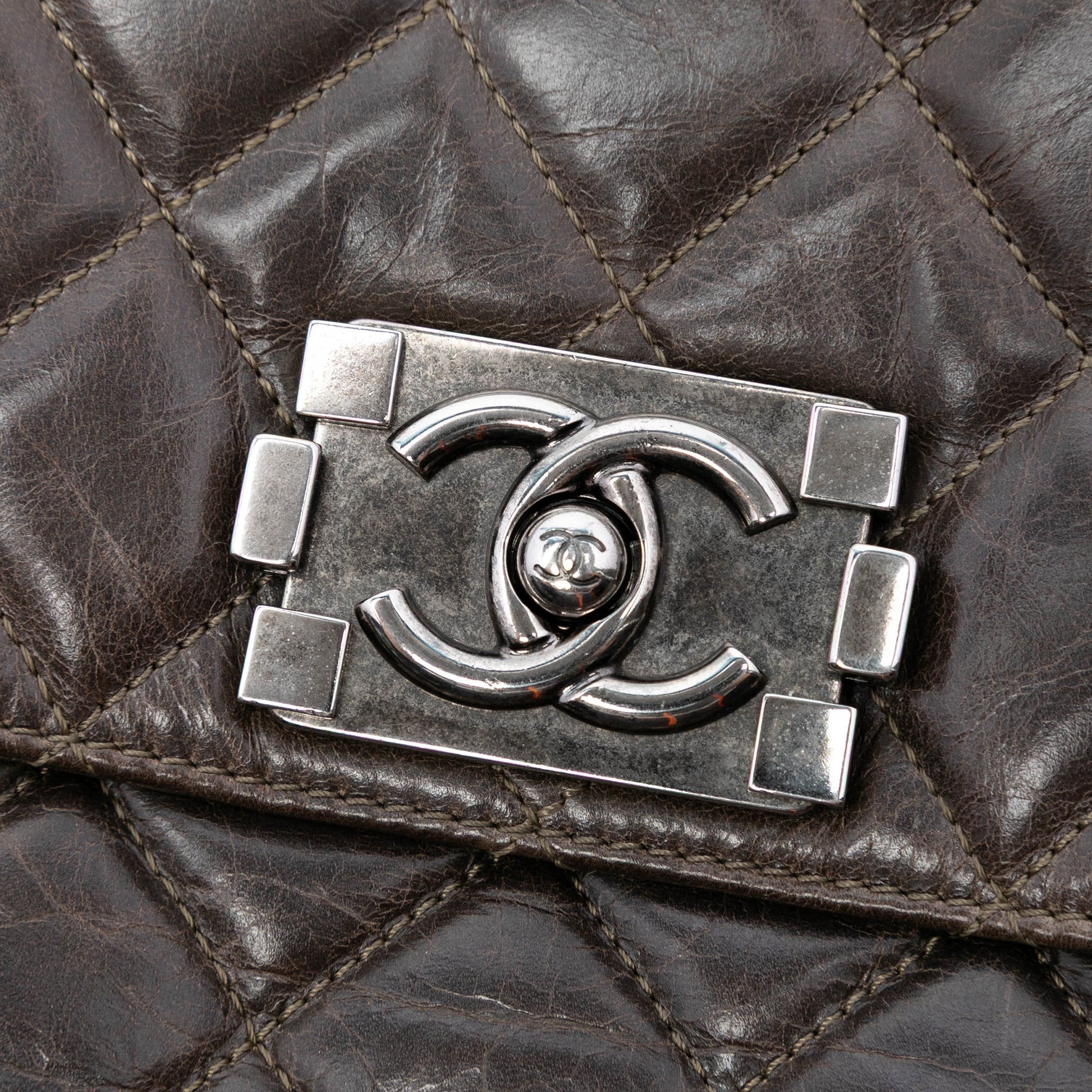 Quilted Glazed Calfskin Soft Boy Flap