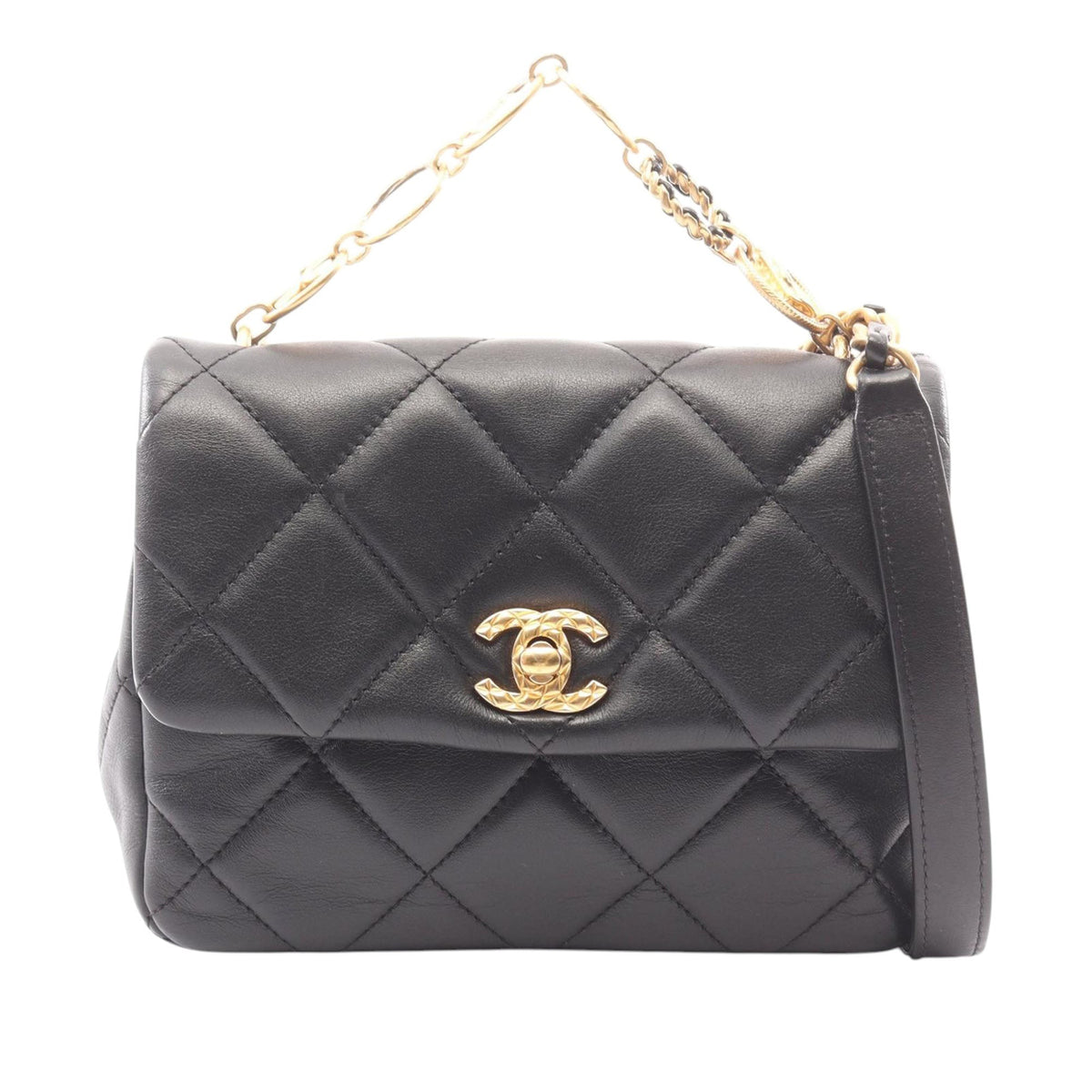 Chanel Mini Square Quilted Lambskin Lucky Charms Chain Flap