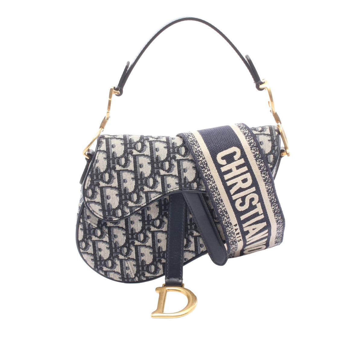 Dior Mini Oblique Canvas Saddle Bag