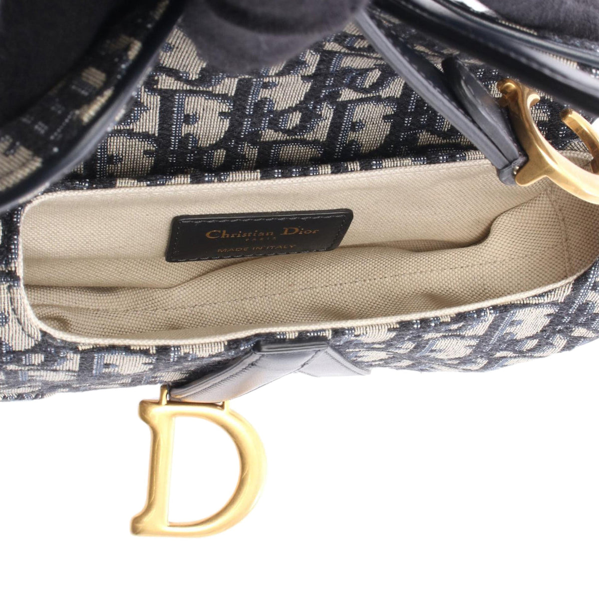 Dior Mini Oblique Canvas Saddle Bag
