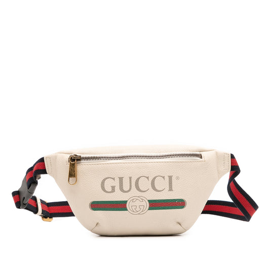 Gucci Small Grained Calfskin Logo Belt Bag