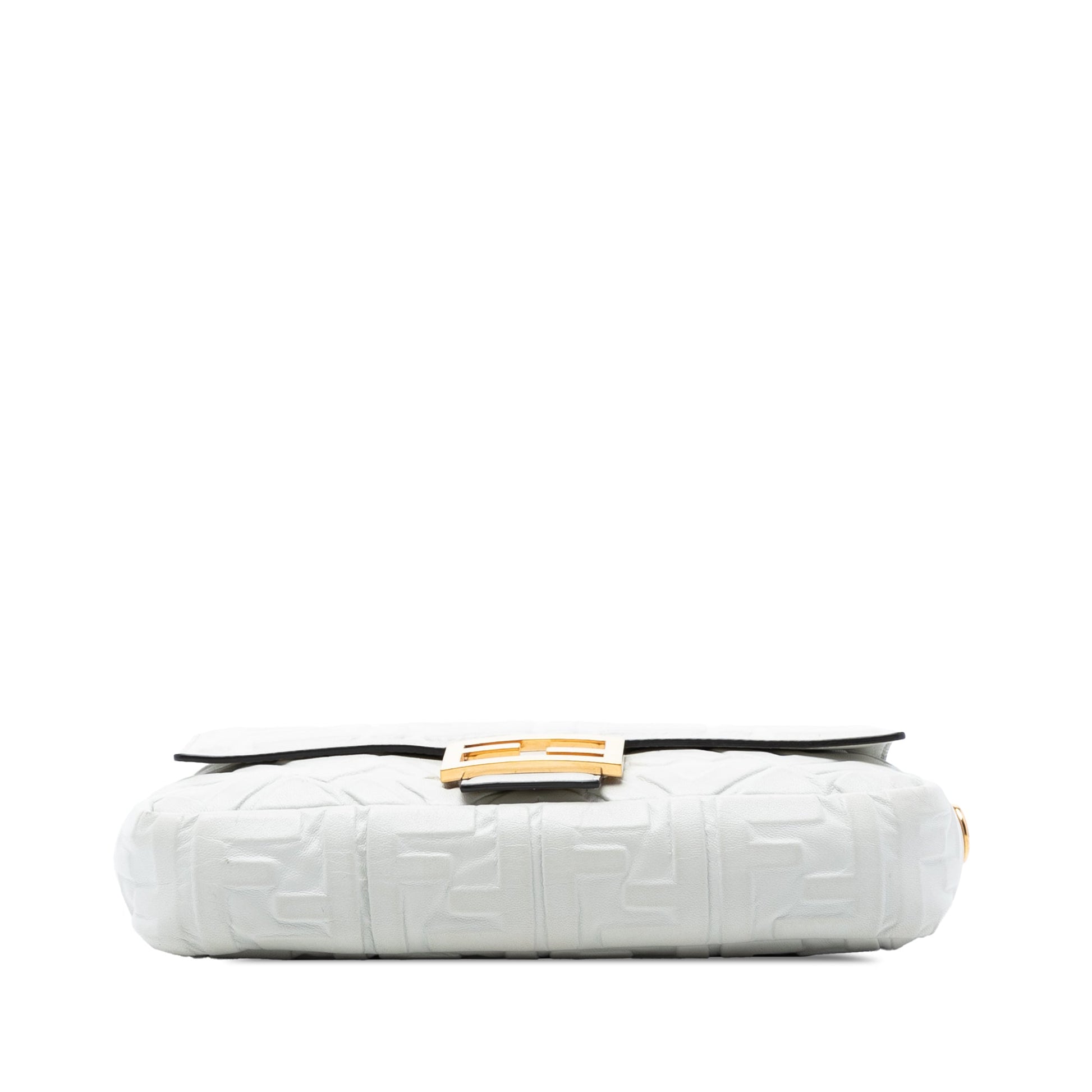 Fendi Zucca Embossed Leather Baguette Satchel