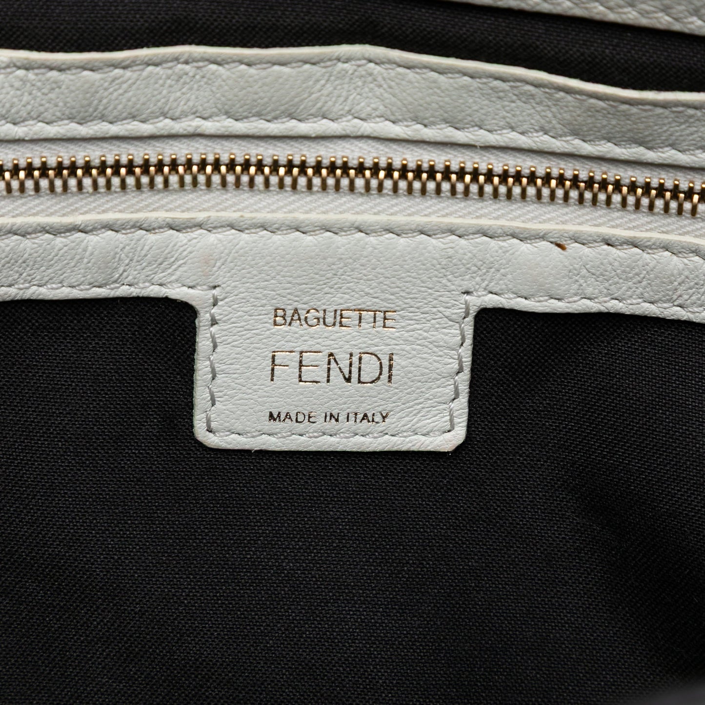 Fendi Zucca Embossed Leather Baguette Satchel