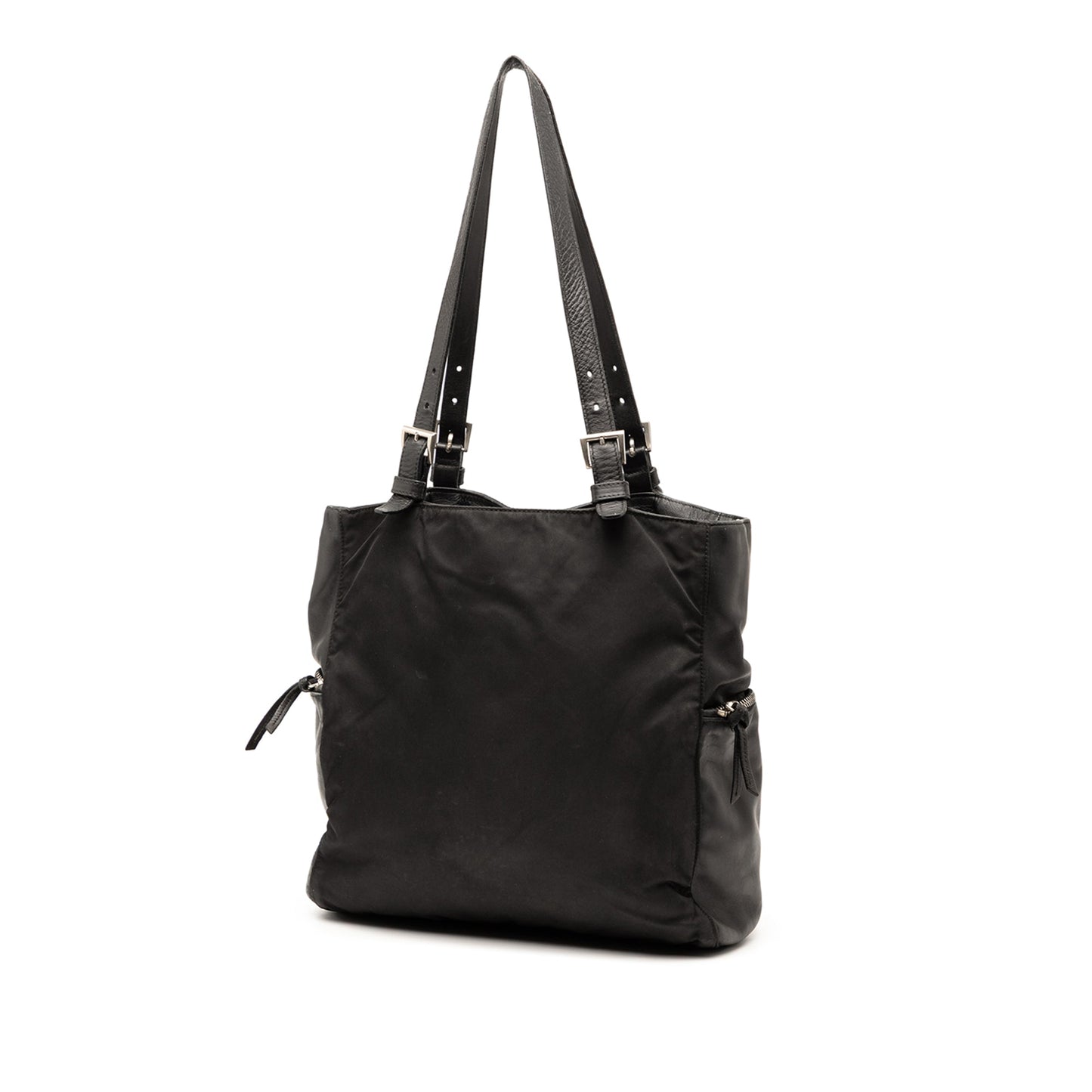 Prada Vitello Trimmed Tessuto Pockets Tote