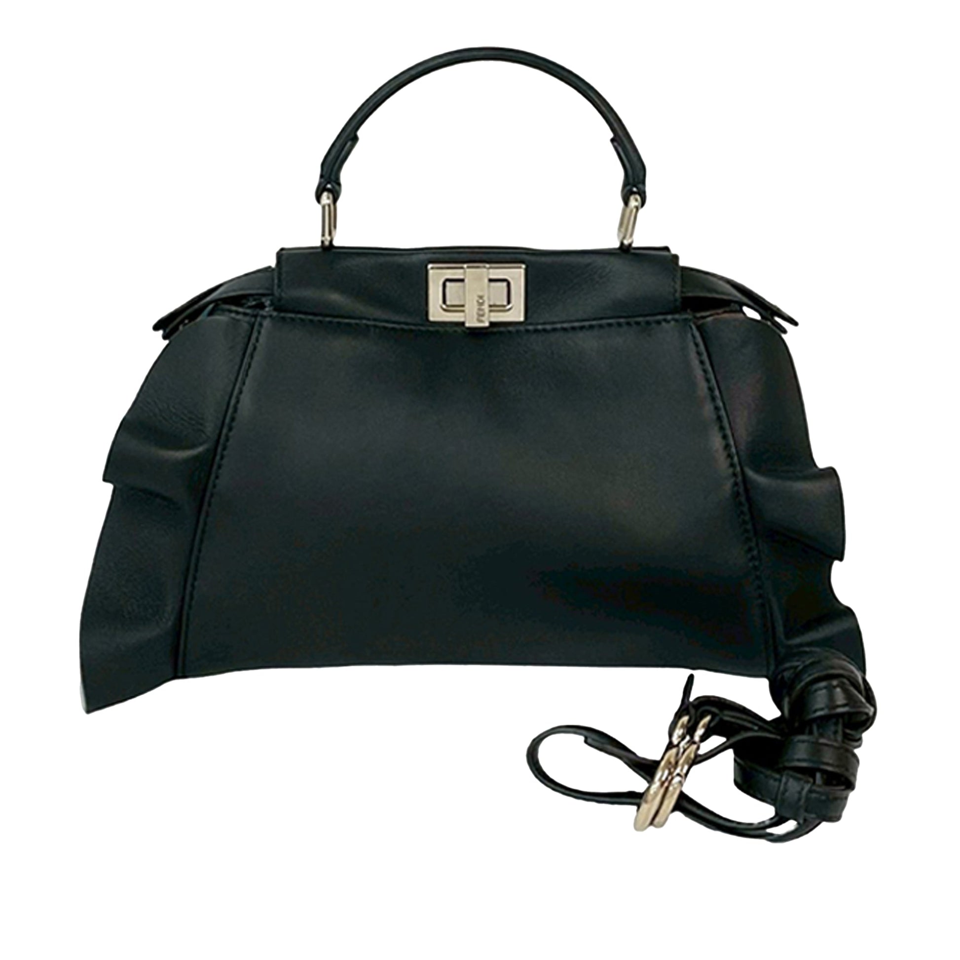 Fendi Mini Bicolor Nappa Waves Peekaboo Iconic Satchel