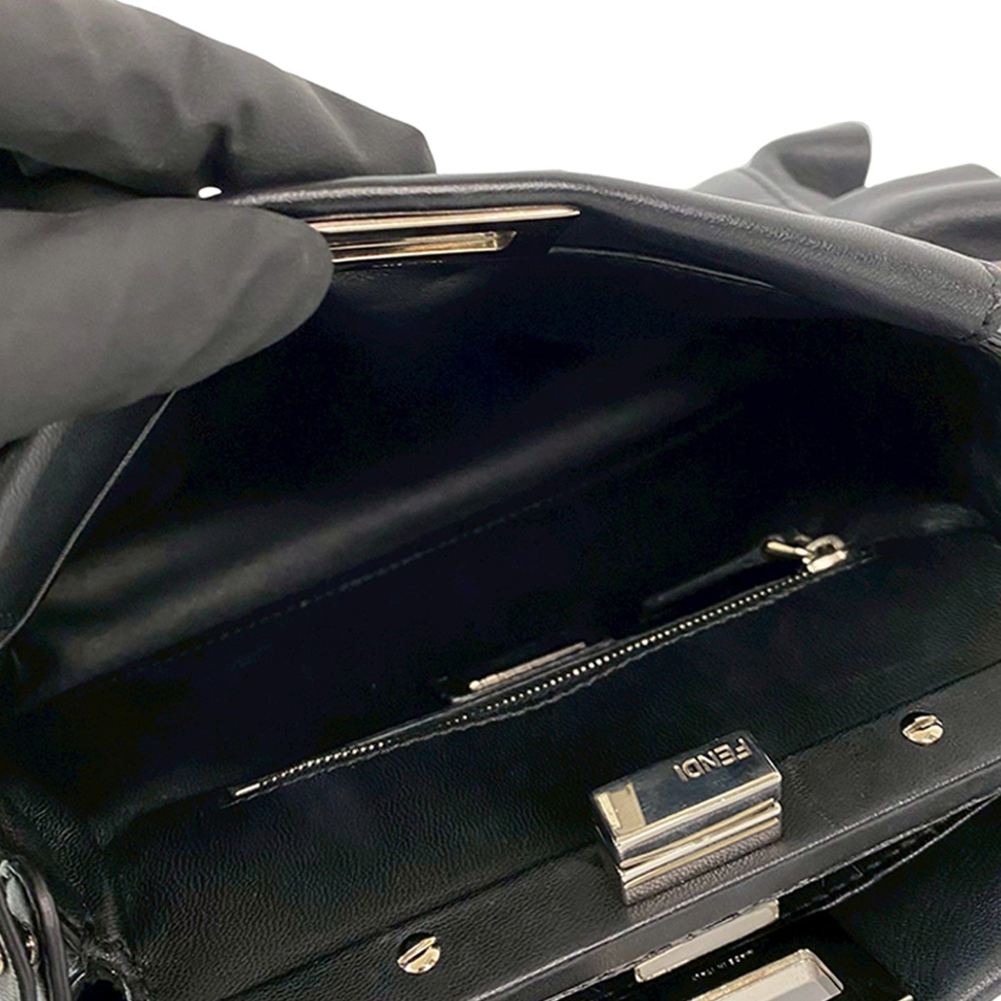 Fendi Mini Bicolor Nappa Waves Peekaboo Iconic Satchel